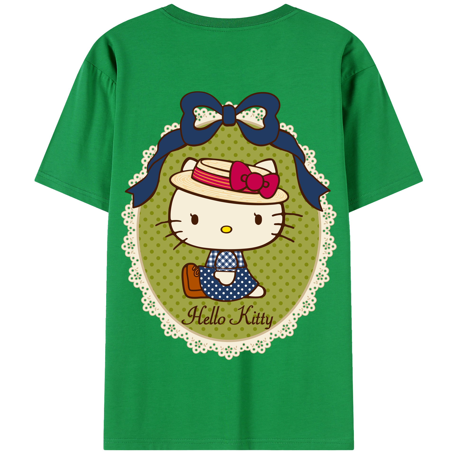（画像用） Hello Kitty ハローキティ 綿100％半袖Tシャツ（背面プリント）