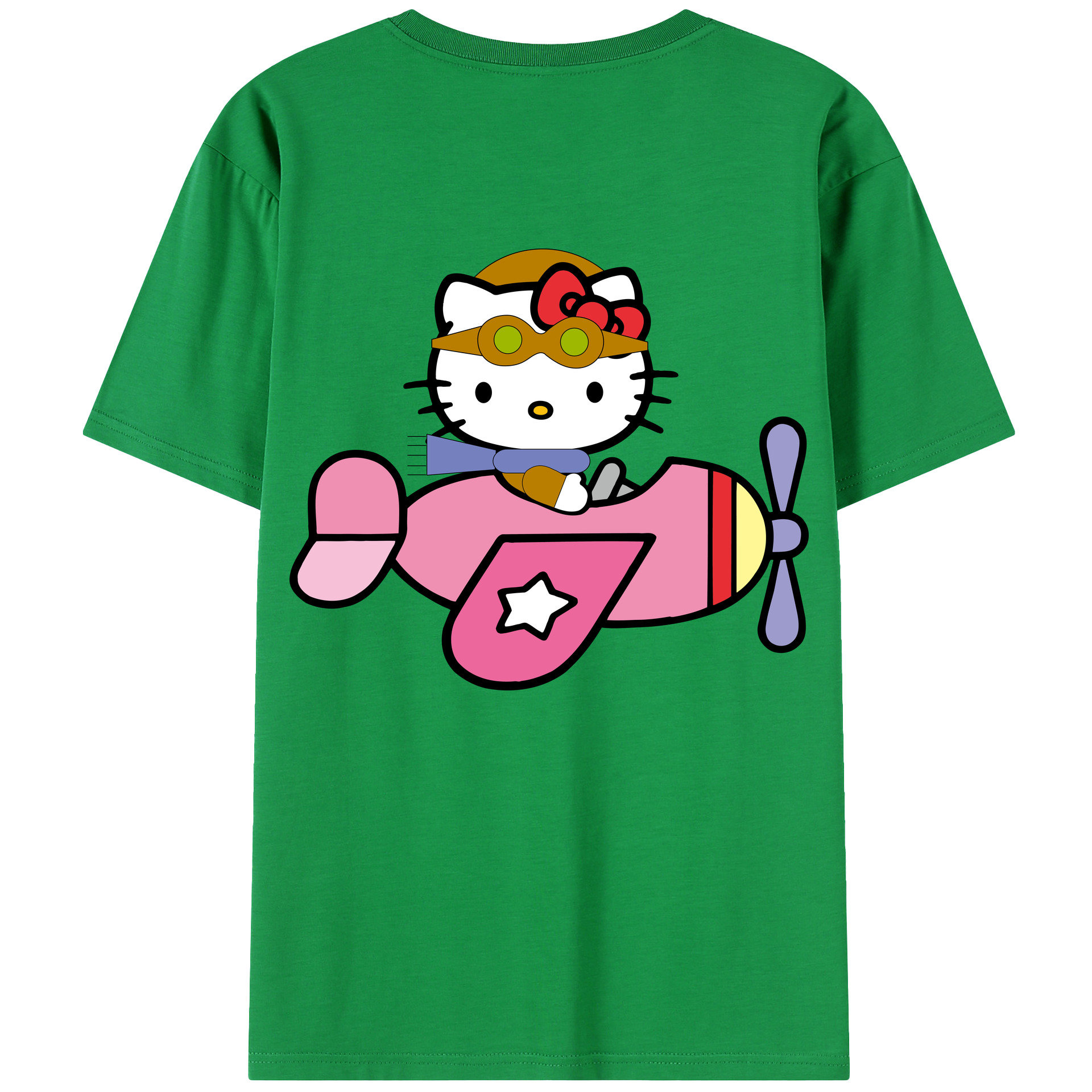 （画像用） Hello Kitty ハローキティ 綿100％半袖Tシャツ（背面プリント）
