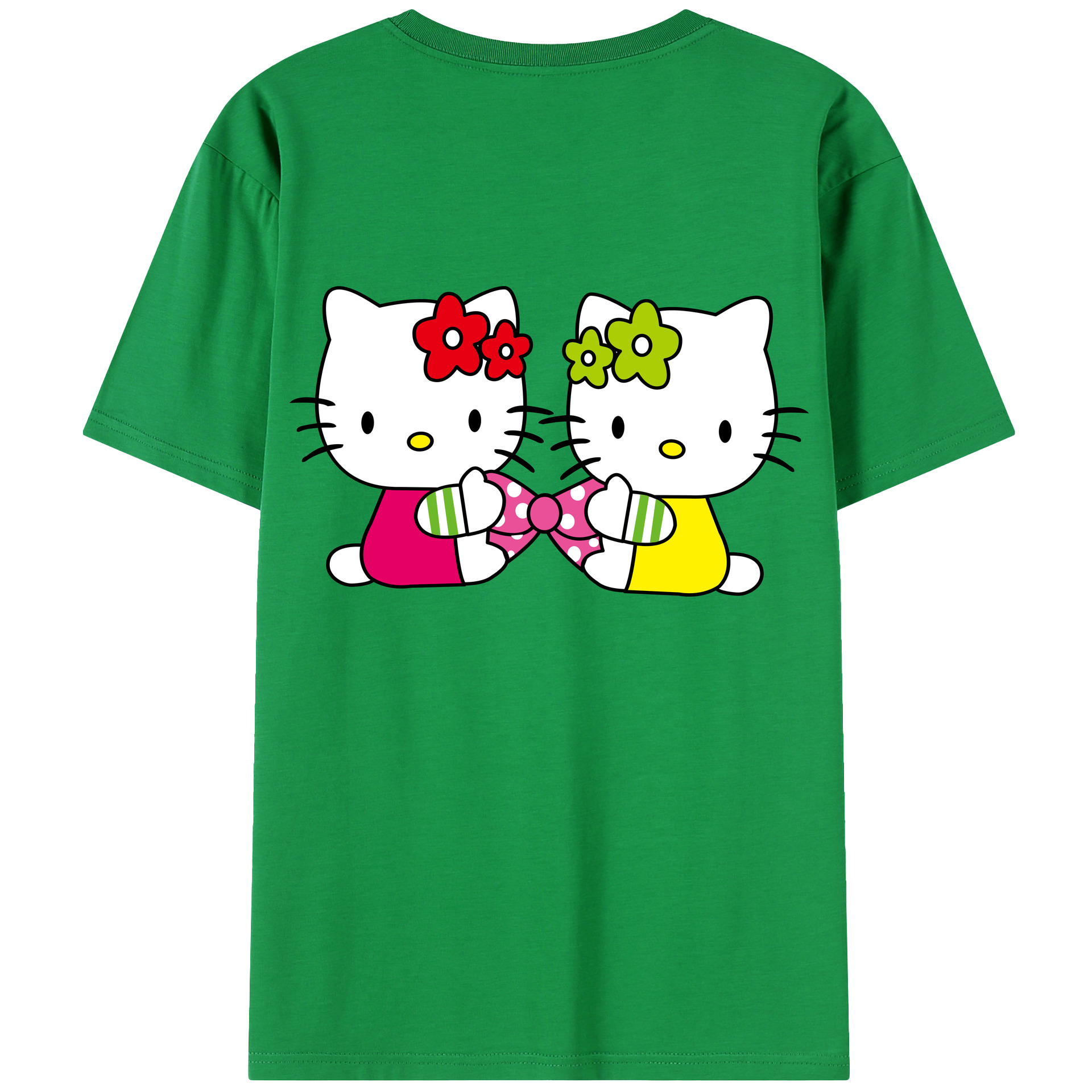 （画像用） Hello Kitty ハローキティ 綿100％半袖Tシャツ（背面プリント）
