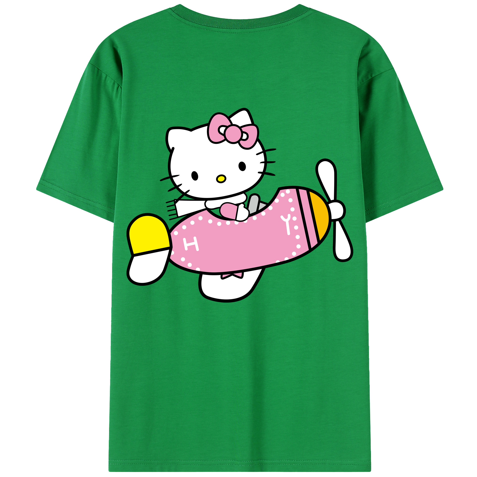 （画像用） Hello Kitty ハローキティ 綿100％半袖Tシャツ（背面プリント）