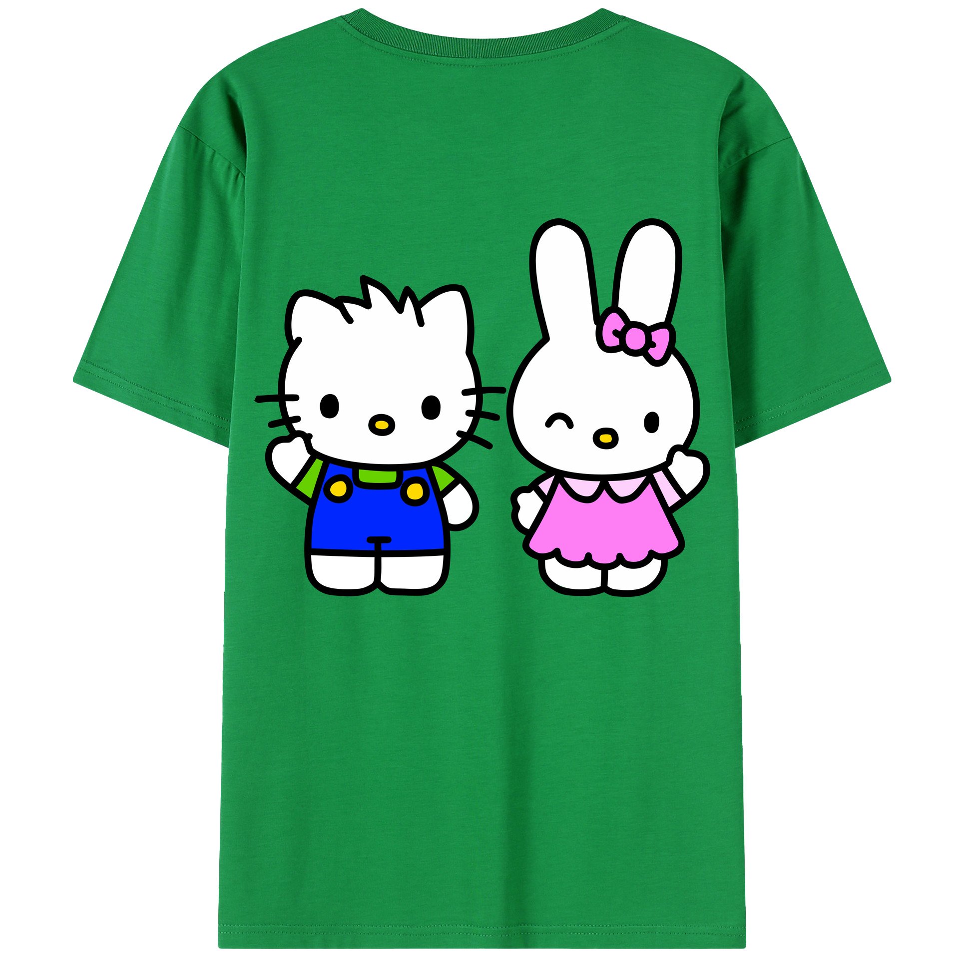 （画像用） Hello Kitty ハローキティ 綿100％半袖Tシャツ（背面プリント）