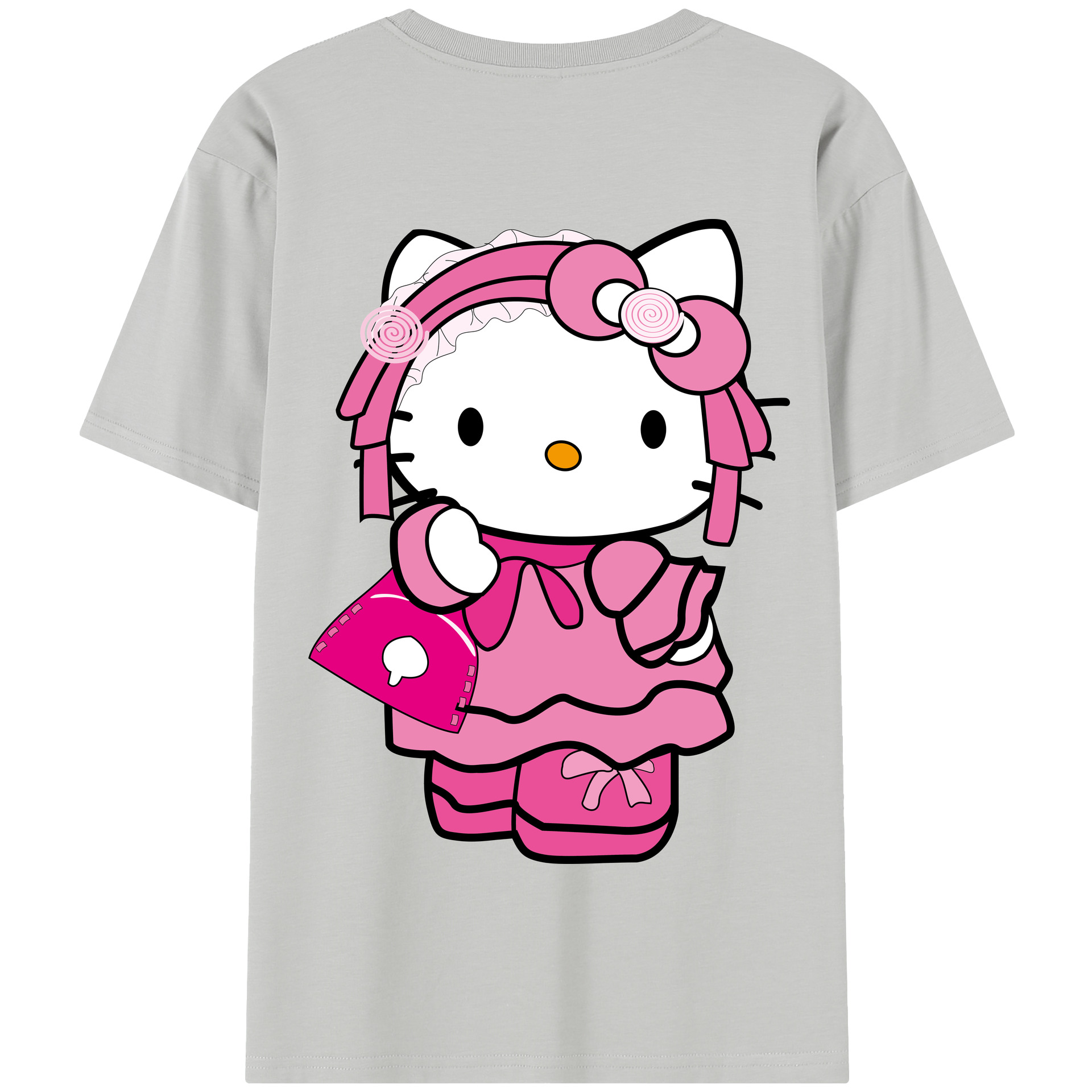 （画像用） Hello Kitty ハローキティ 綿100％半袖Tシャツ（背面プリント）