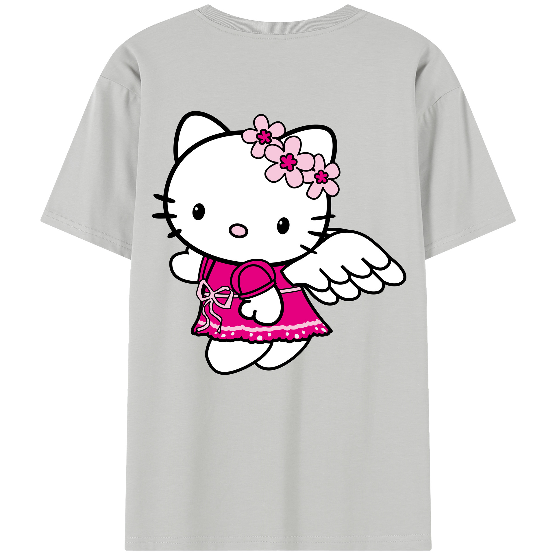 （画像用） Hello Kitty ハローキティ 綿100％半袖Tシャツ（背面プリント）