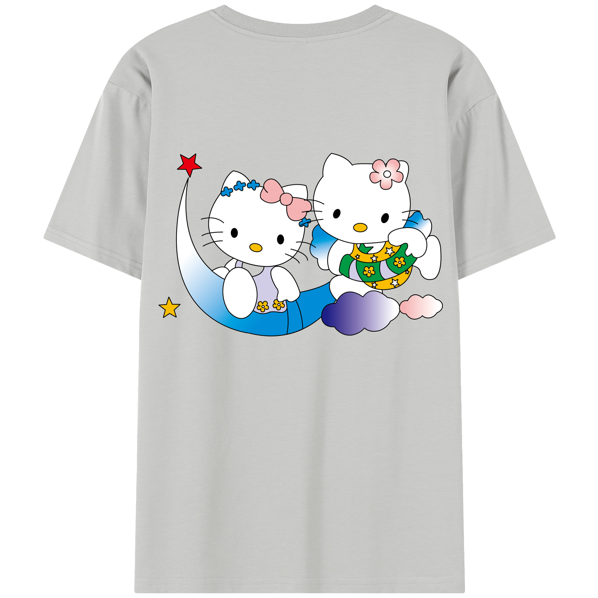 （画像用） Hello Kitty ハローキティ 綿100％半袖Tシャツ（背面プリント）