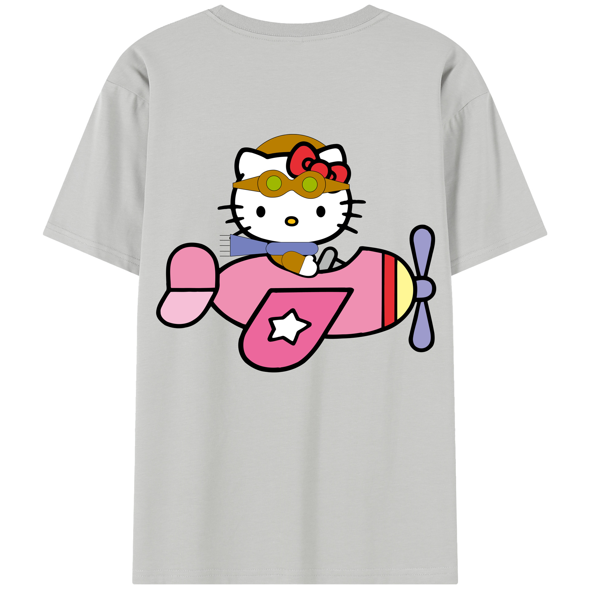 （画像用） Hello Kitty ハローキティ 綿100％半袖Tシャツ（背面プリント）