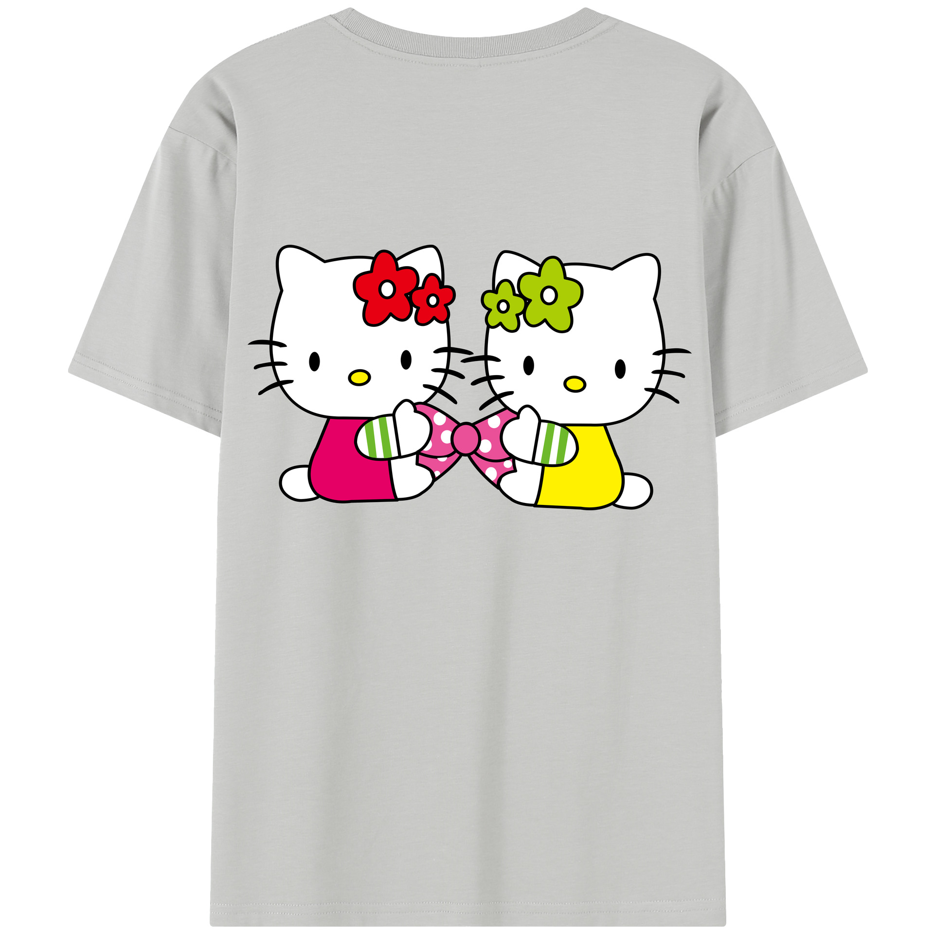（画像用） Hello Kitty ハローキティ 綿100％半袖Tシャツ（背面プリント）