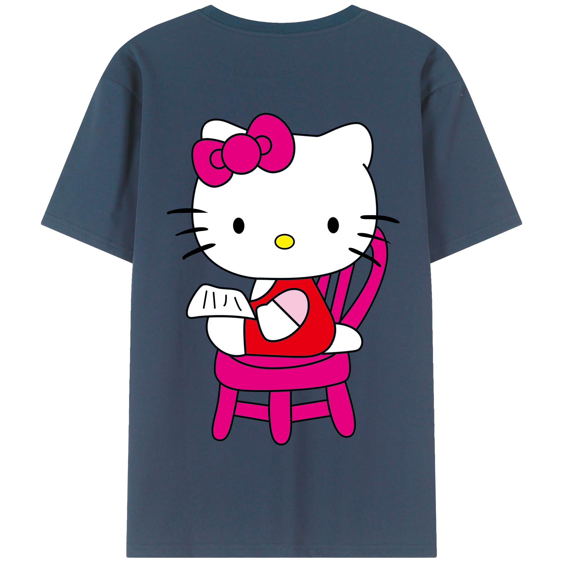 （画像用） Hello Kitty ハローキティ 綿100％半袖Tシャツ（背面プリント）