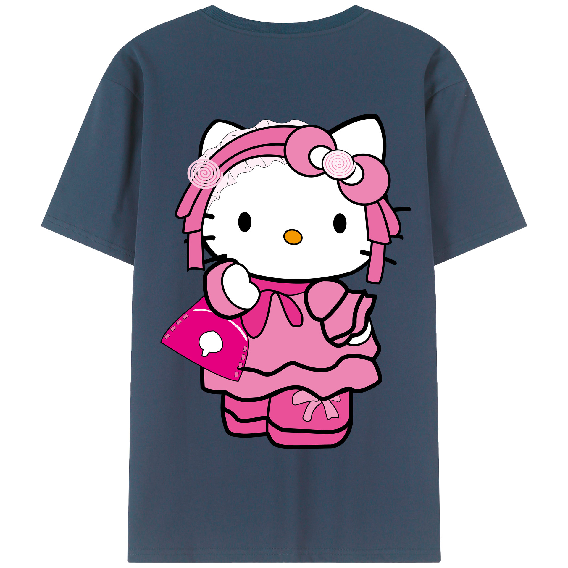 （画像用） Hello Kitty ハローキティ 綿100％半袖Tシャツ（背面プリント）