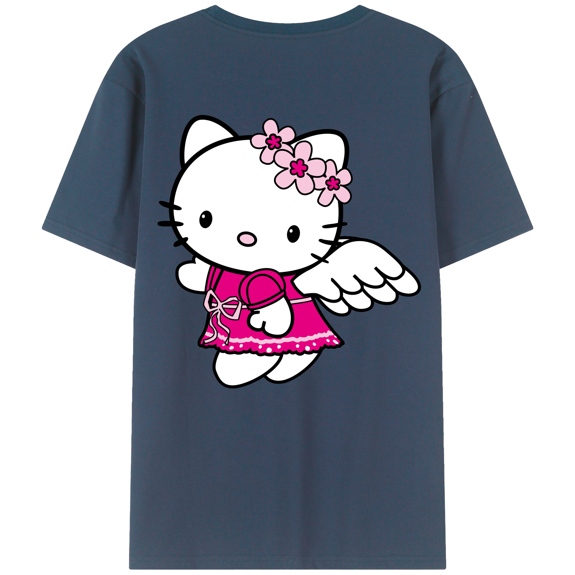 （画像用） Hello Kitty ハローキティ 綿100％半袖Tシャツ（背面プリント）