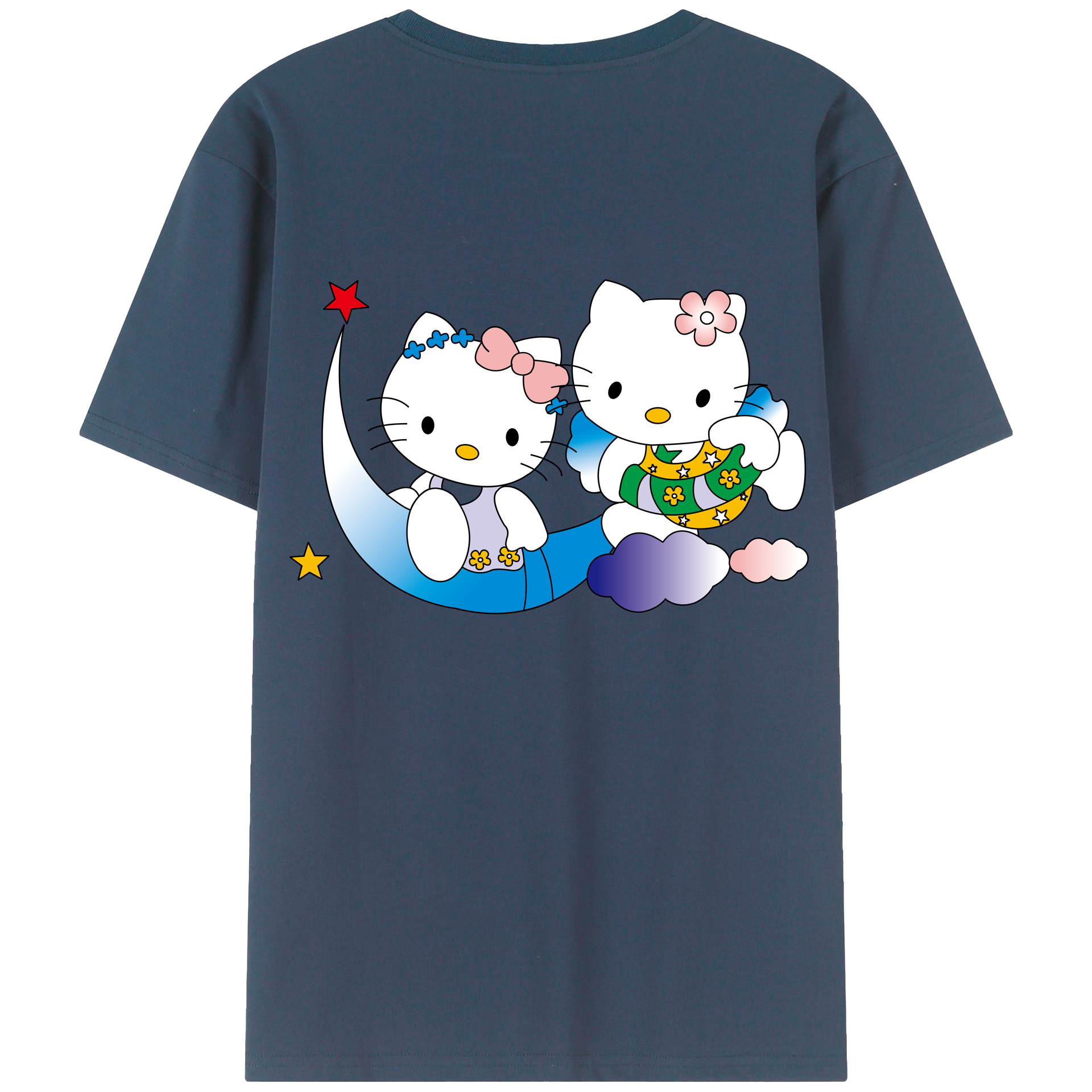 （画像用） Hello Kitty ハローキティ 綿100％半袖Tシャツ（背面プリント）