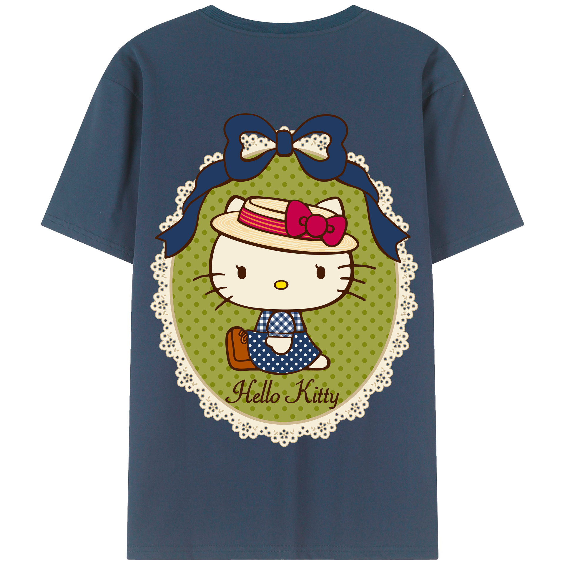 （画像用） Hello Kitty ハローキティ 綿100％半袖Tシャツ（背面プリント）