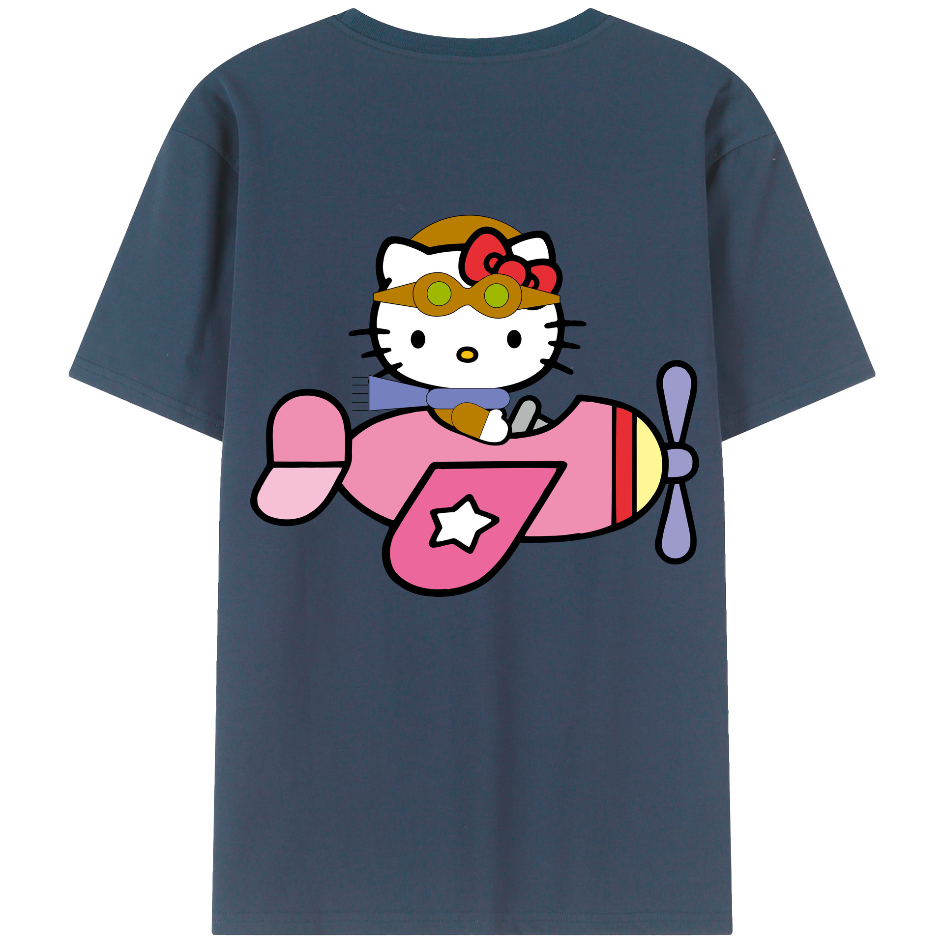 （画像用） Hello Kitty ハローキティ 綿100％半袖Tシャツ（背面プリント）