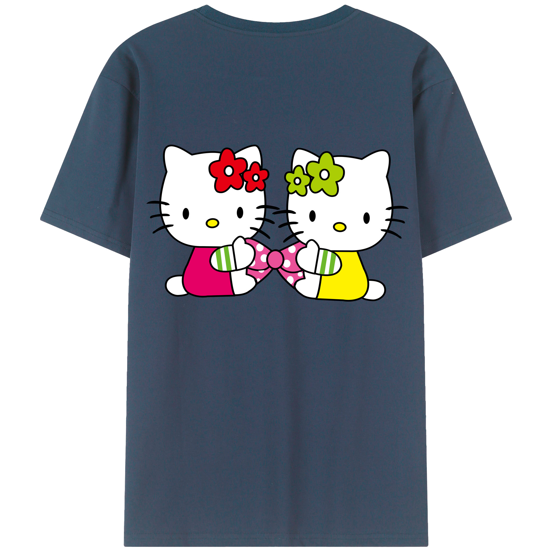 （画像用） Hello Kitty ハローキティ 綿100％半袖Tシャツ（背面プリント）