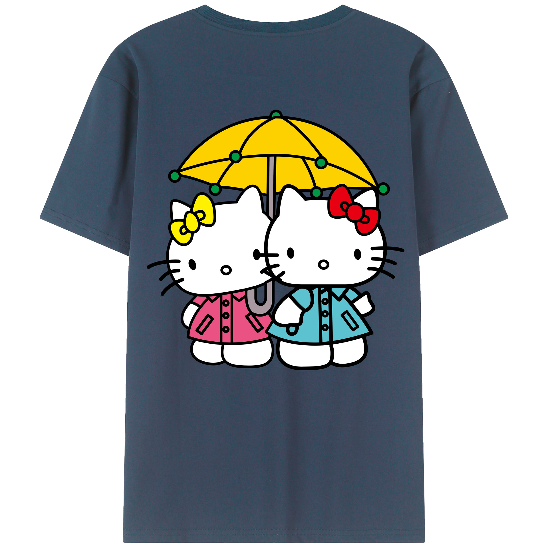 （画像用） Hello Kitty ハローキティ 綿100％半袖Tシャツ（背面プリント）