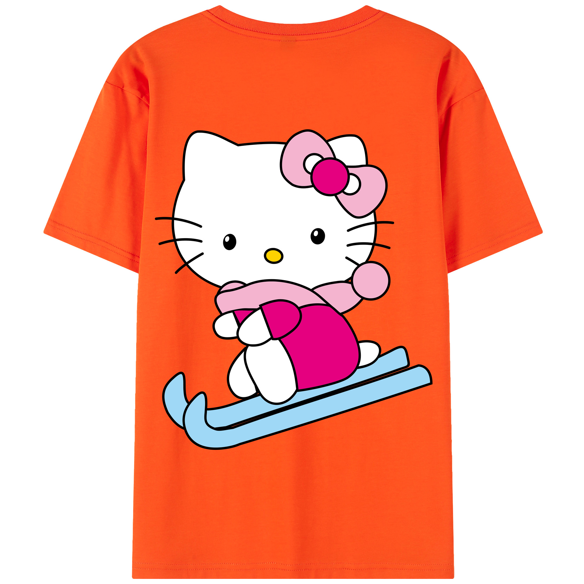 （画像用） Hello Kitty ハローキティ 綿100％半袖Tシャツ（背面プリント）
