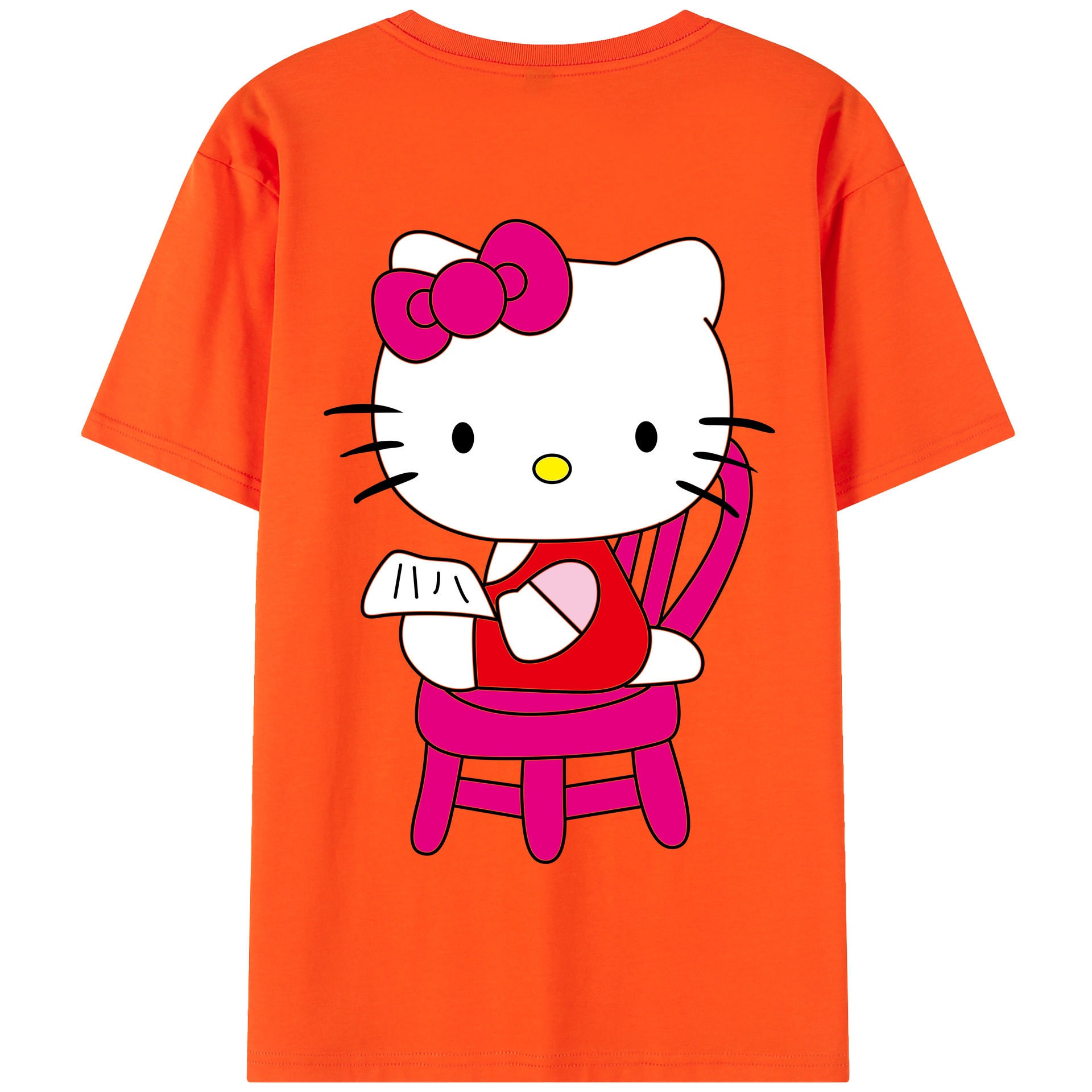 （画像用） Hello Kitty ハローキティ 綿100％半袖Tシャツ（背面プリント）