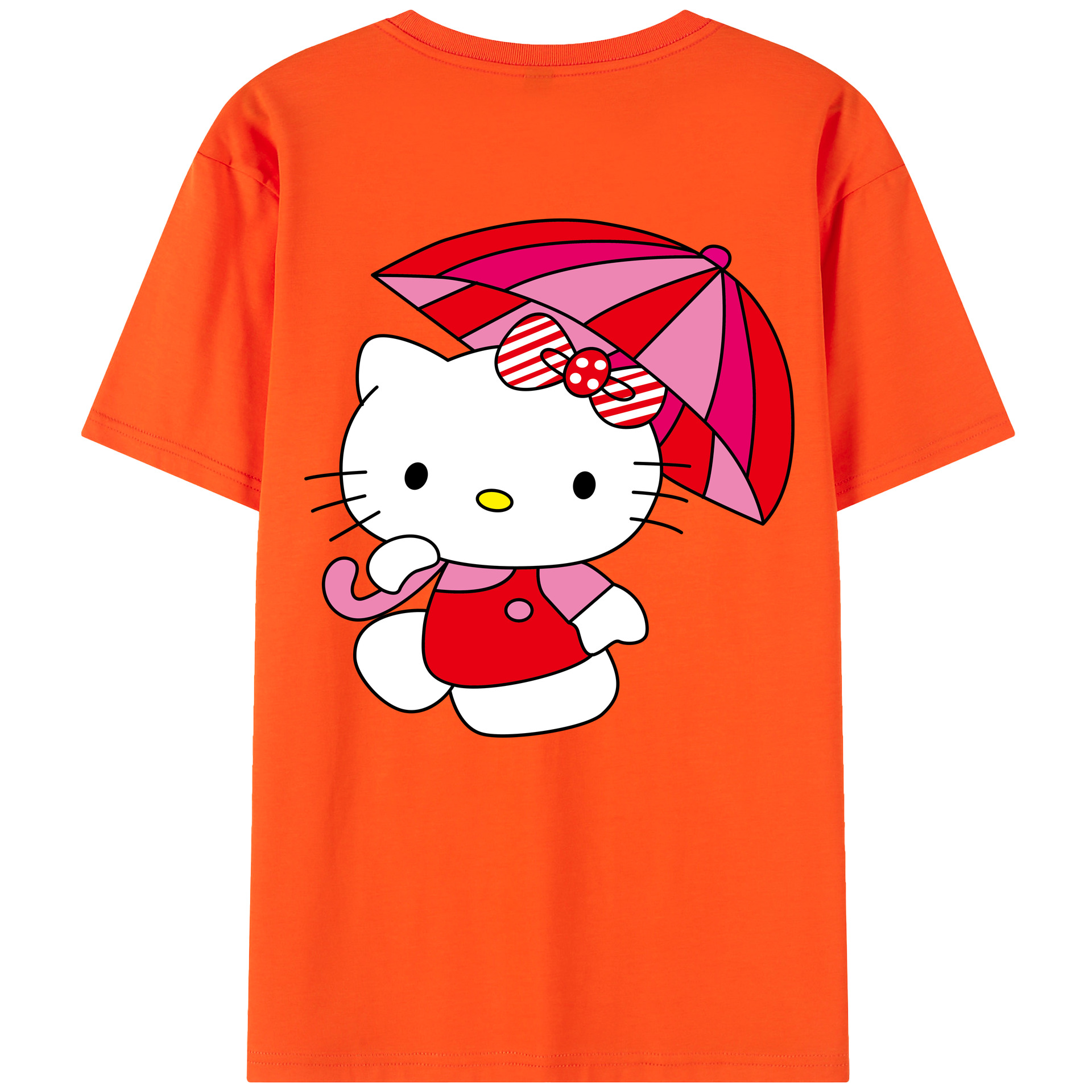 （画像用） Hello Kitty ハローキティ 綿100％半袖Tシャツ（背面プリント）