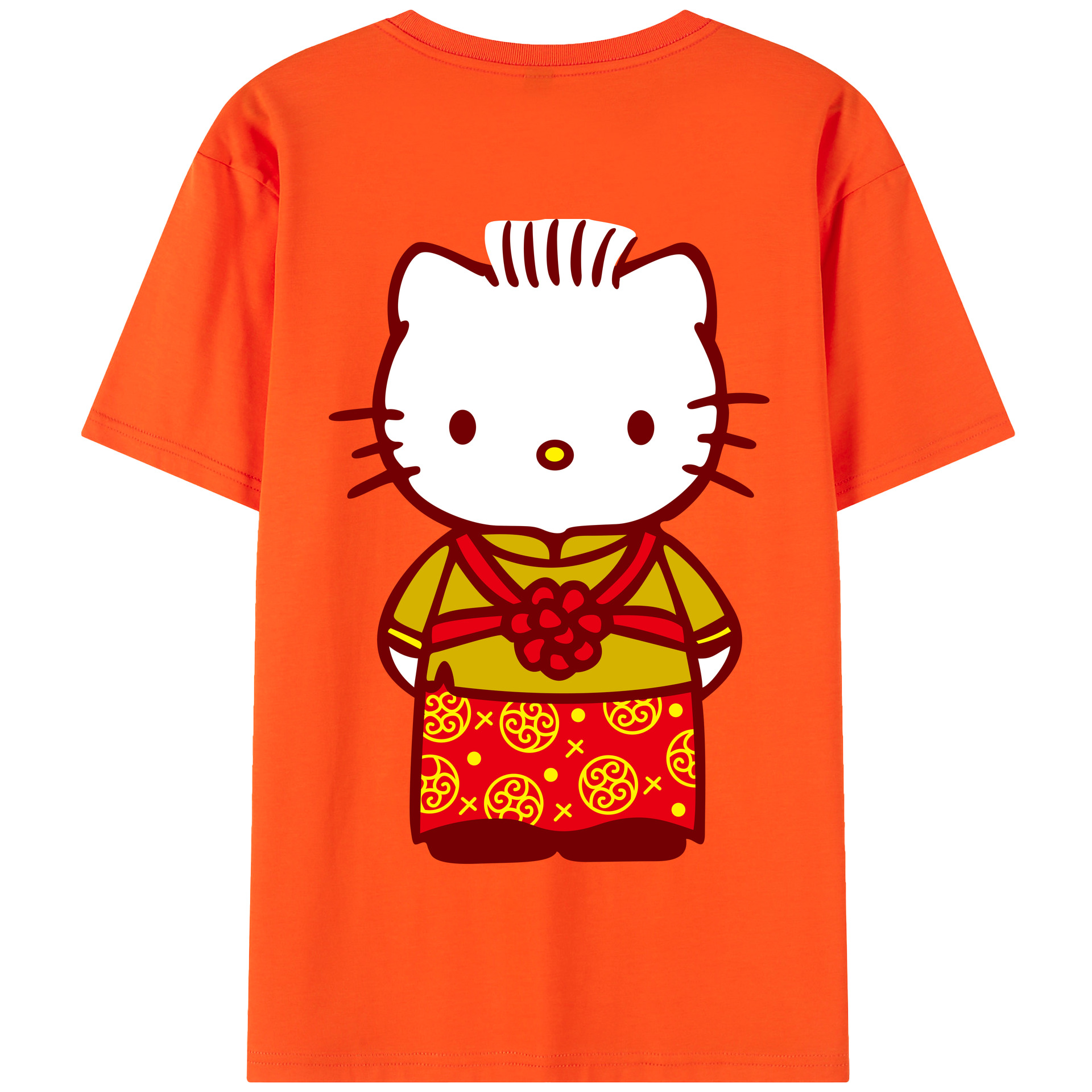 （画像用） Hello Kitty ハローキティ 綿100％半袖Tシャツ（背面プリント）