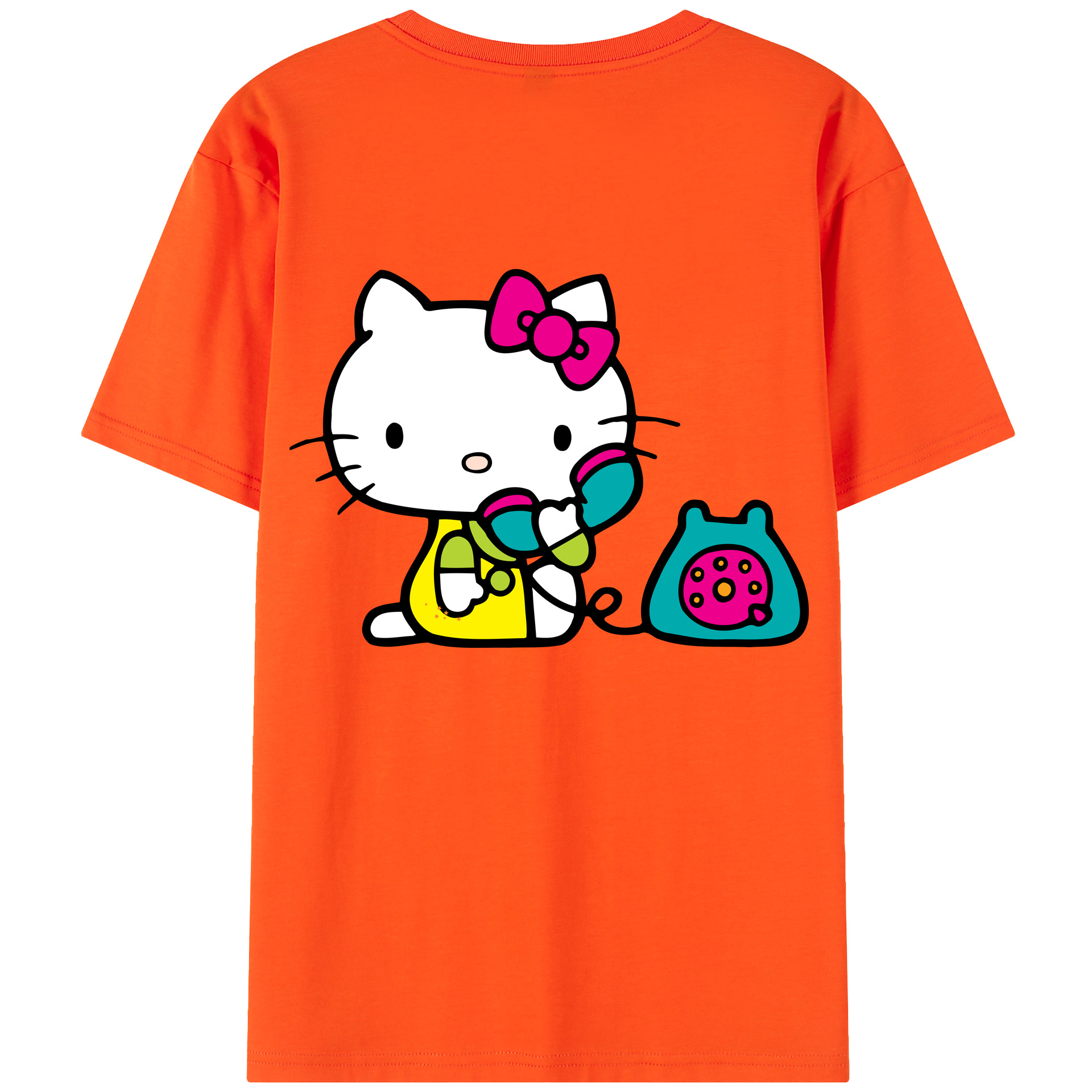 （画像用） Hello Kitty ハローキティ 綿100％半袖Tシャツ（背面プリント）