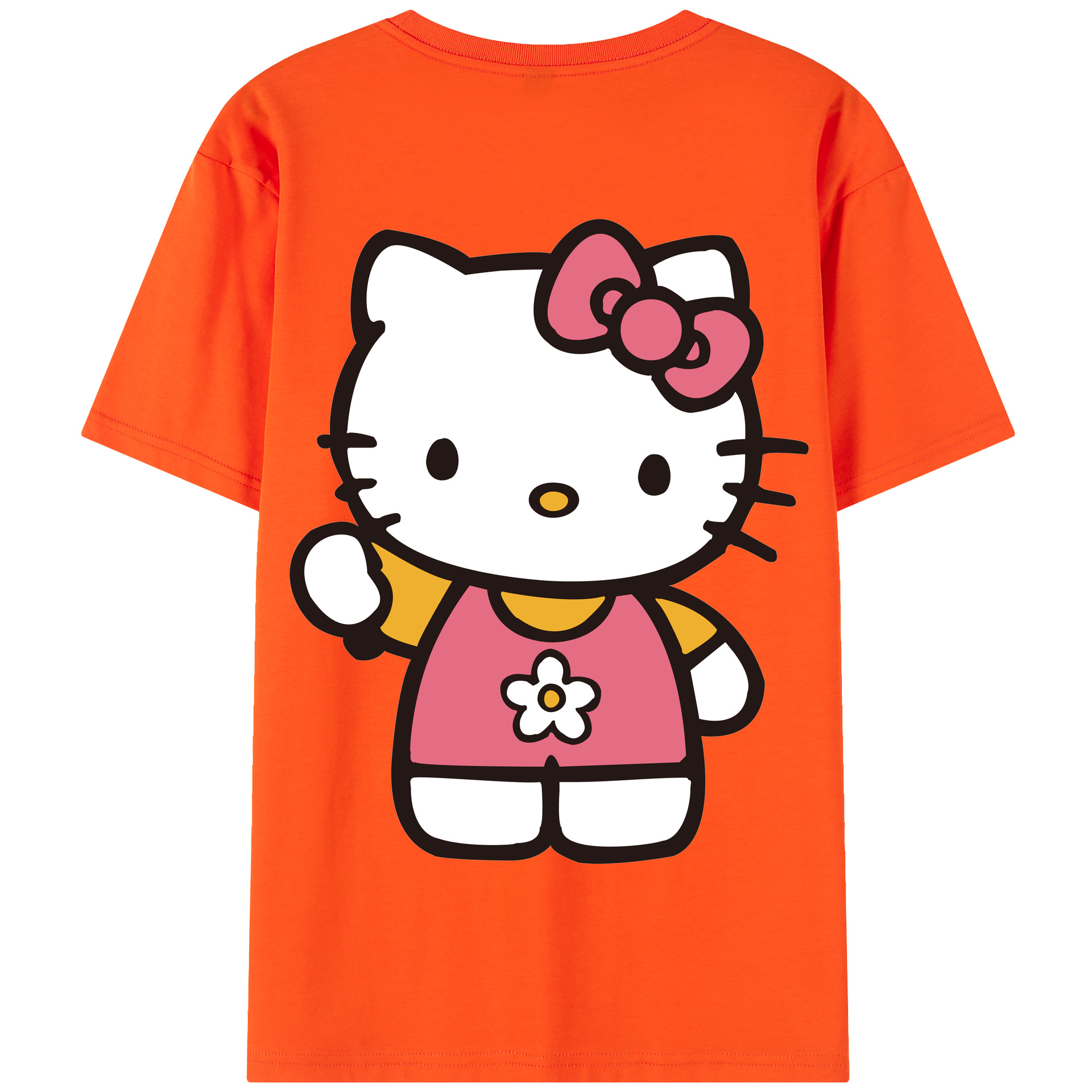 （画像用） Hello Kitty ハローキティ 綿100％半袖Tシャツ（背面プリント）