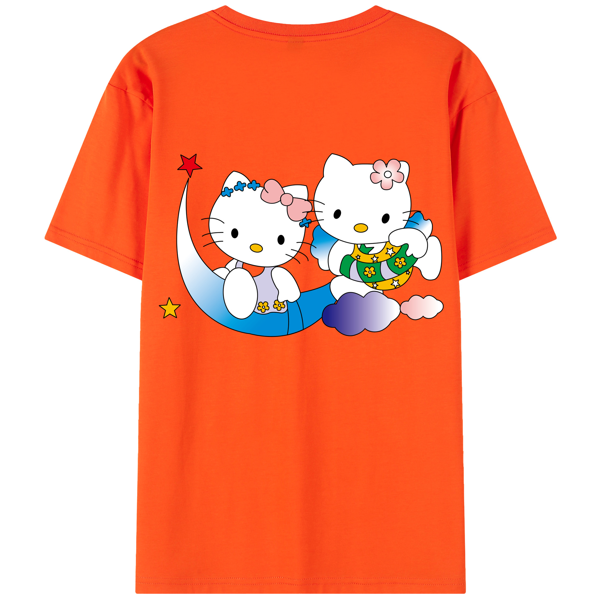 （画像用） Hello Kitty ハローキティ 綿100％半袖Tシャツ（背面プリント）