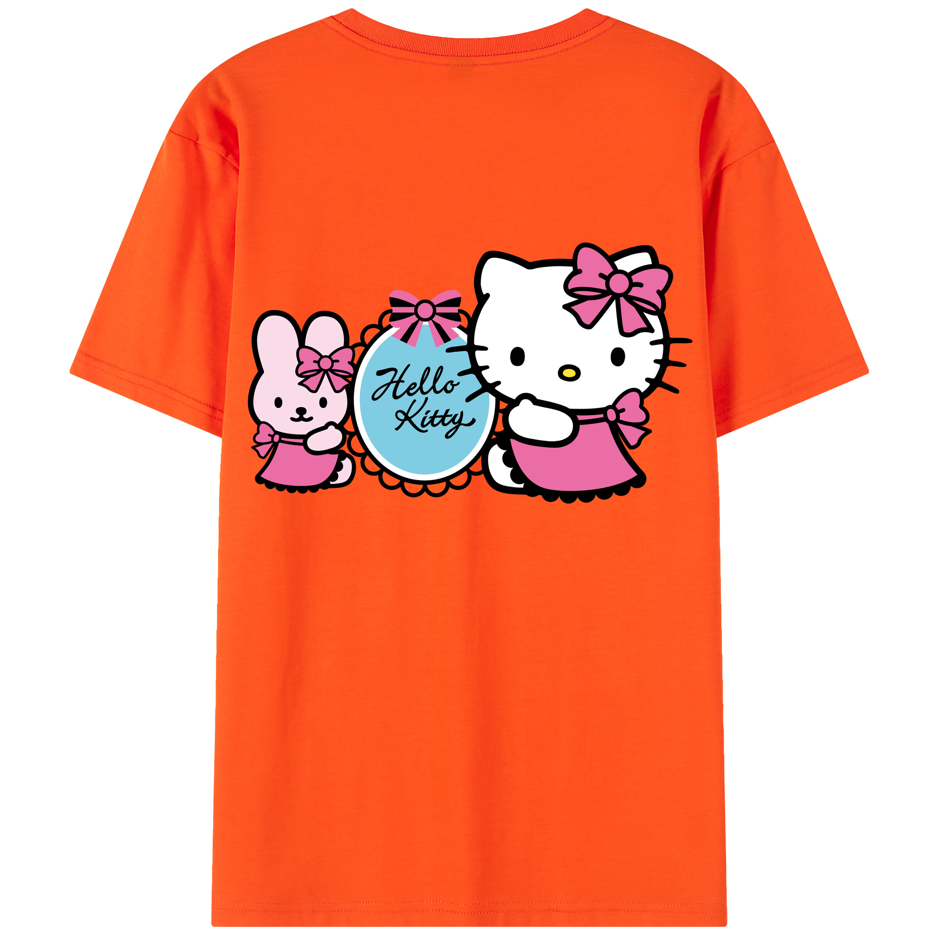 （画像用） Hello Kitty ハローキティ 綿100％半袖Tシャツ（背面プリント）