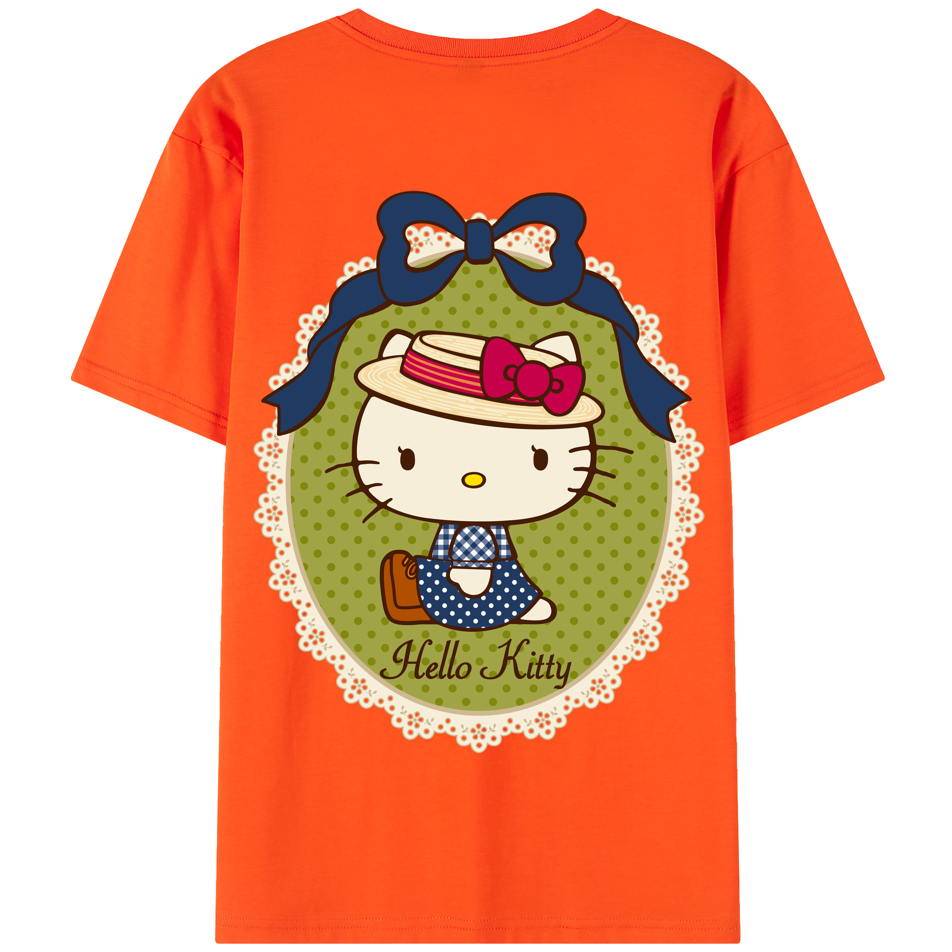 （画像用） Hello Kitty ハローキティ 綿100％半袖Tシャツ（背面プリント）