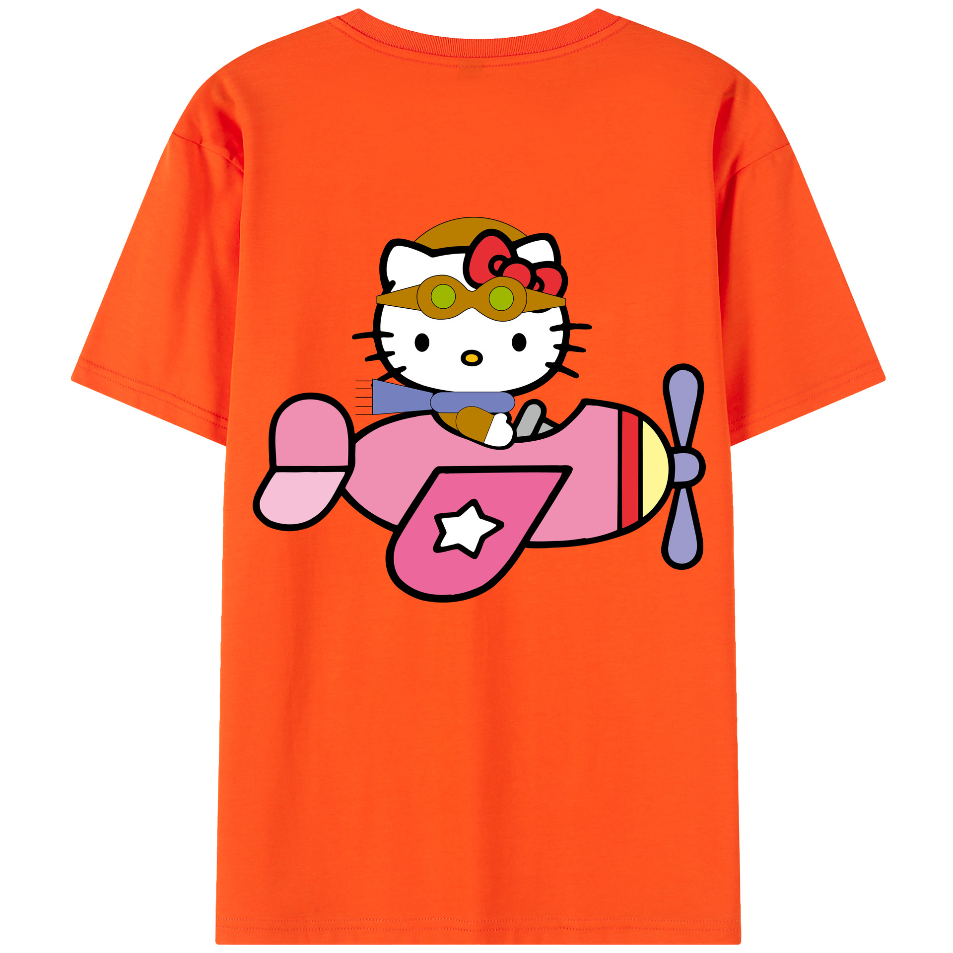 （画像用） Hello Kitty ハローキティ 綿100％半袖Tシャツ（背面プリント）