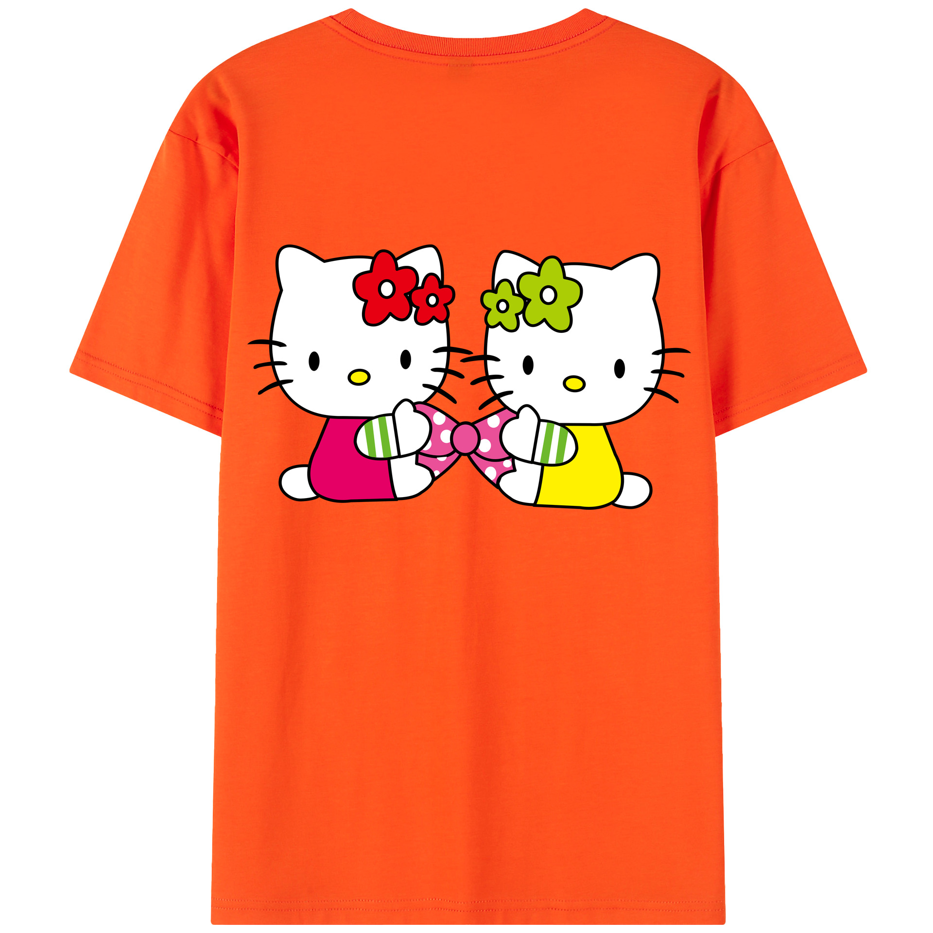 （画像用） Hello Kitty ハローキティ 綿100％半袖Tシャツ（背面プリント）