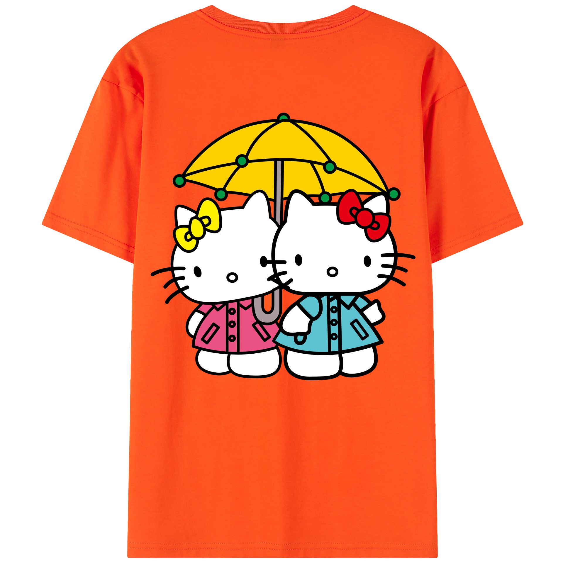 （画像用） Hello Kitty ハローキティ 綿100％半袖Tシャツ（背面プリント）