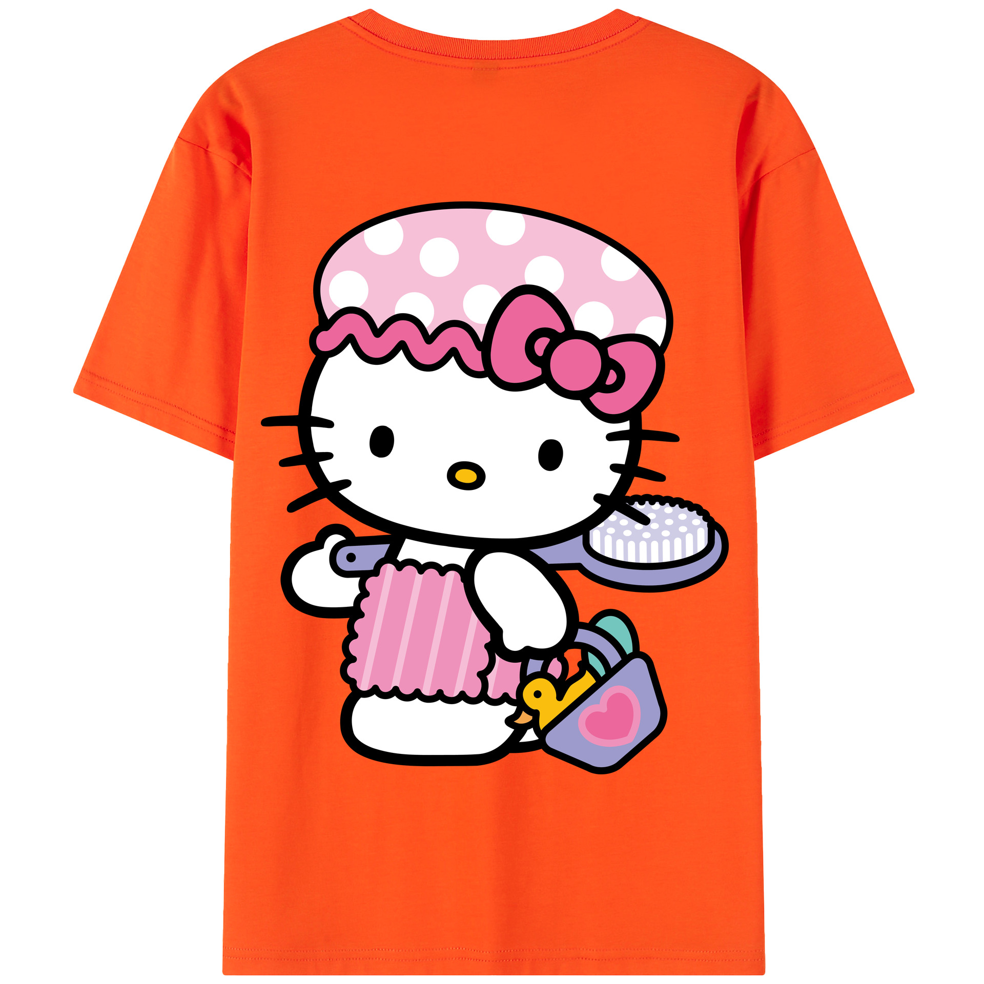 （画像用） Hello Kitty ハローキティ 綿100％半袖Tシャツ（背面プリント）