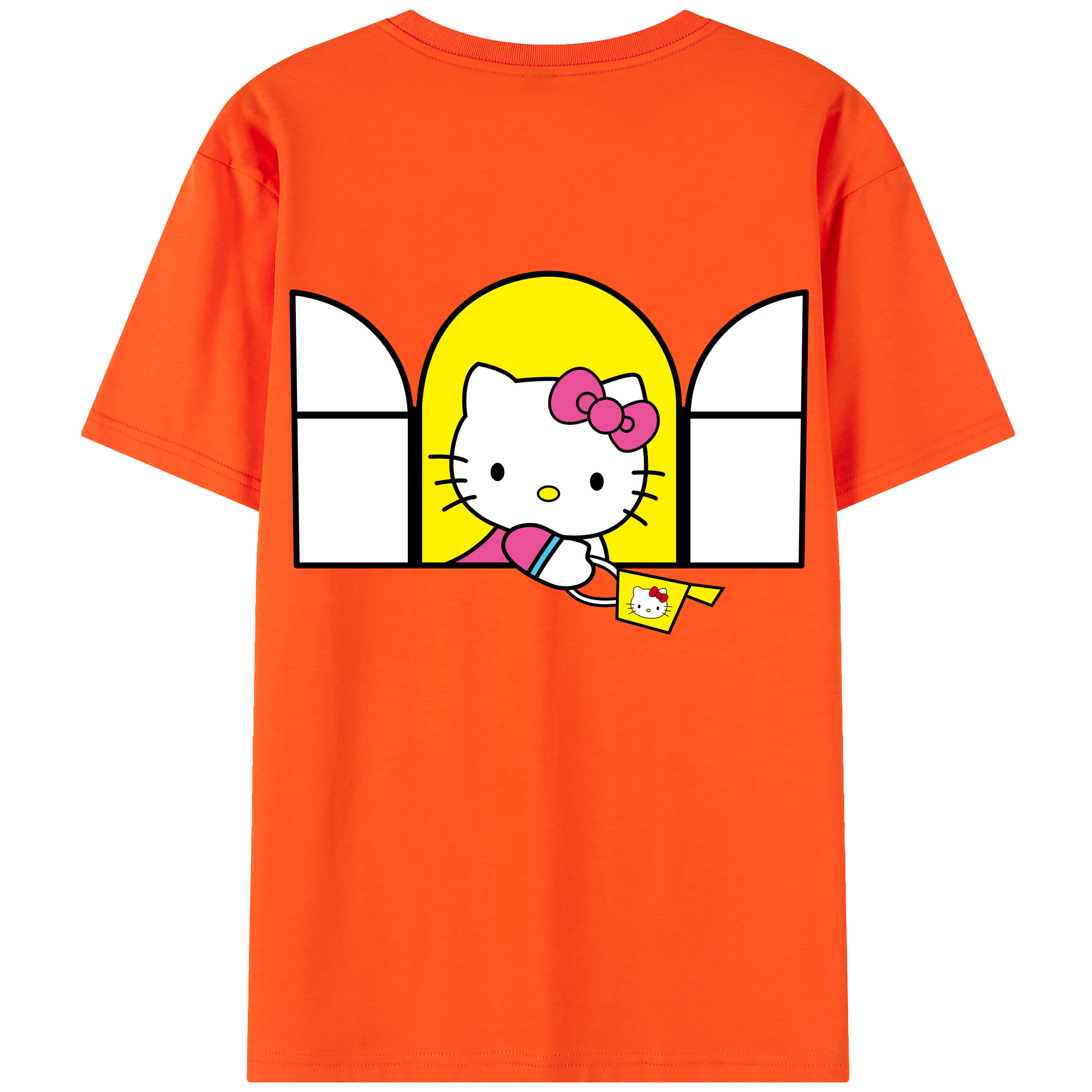 （画像用） Hello Kitty ハローキティ 綿100％半袖Tシャツ（背面プリント）