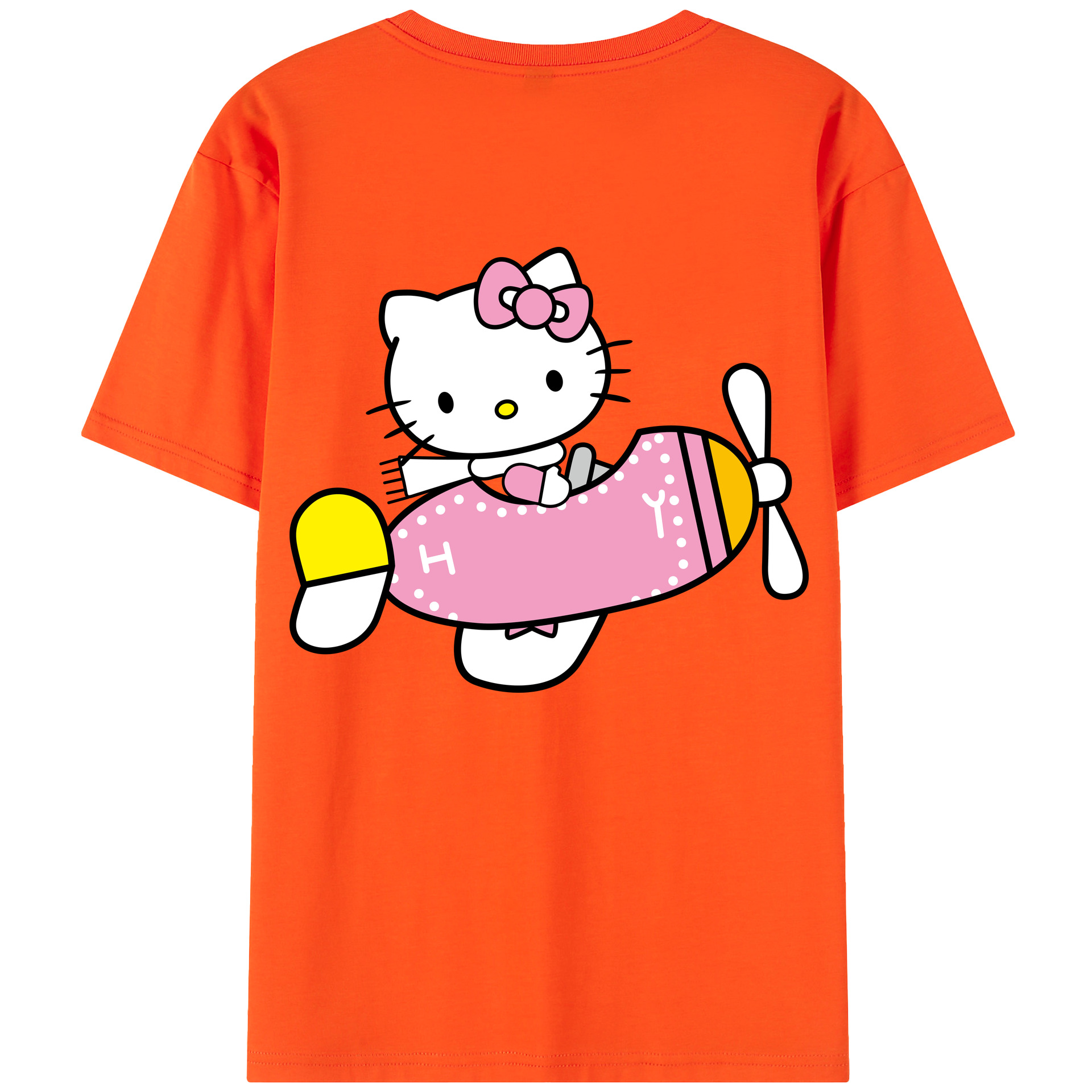 （画像用） Hello Kitty ハローキティ 綿100％半袖Tシャツ（背面プリント）