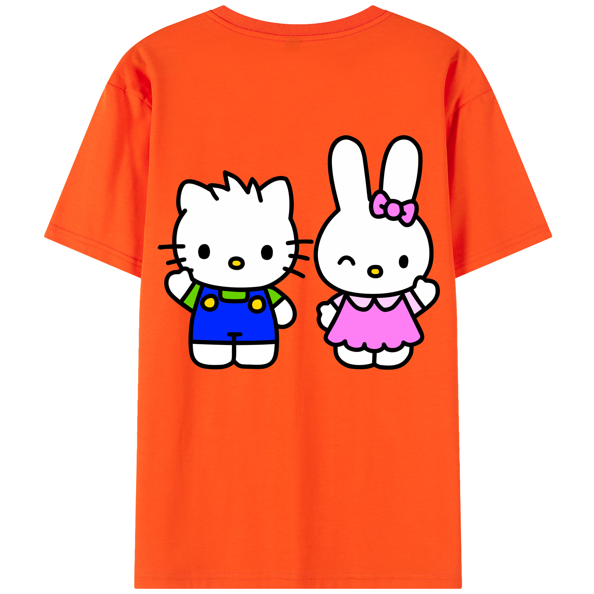 （画像用） Hello Kitty ハローキティ 綿100％半袖Tシャツ（背面プリント）