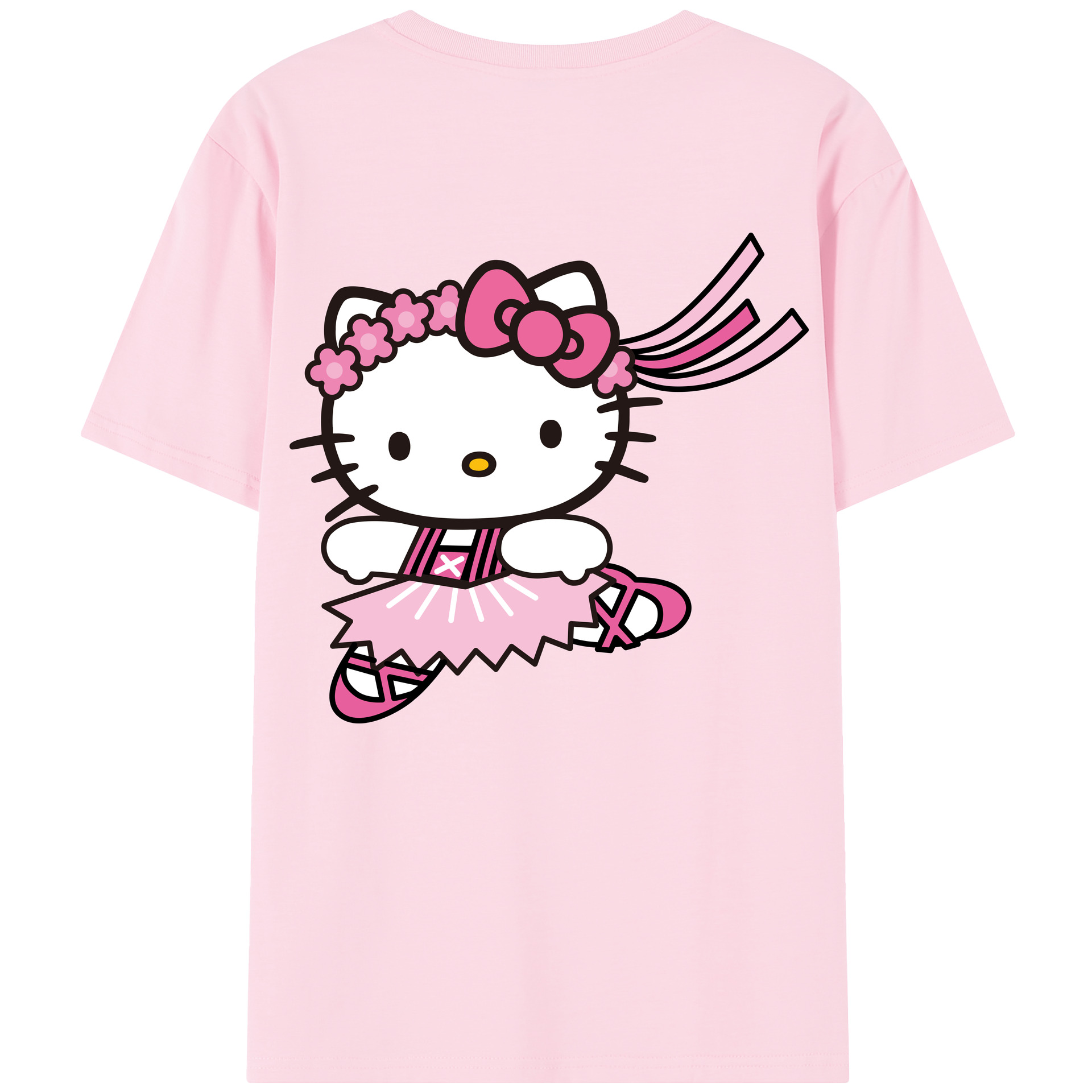 （画像用） Hello Kitty ハローキティ 綿100％半袖Tシャツ（背面プリント）