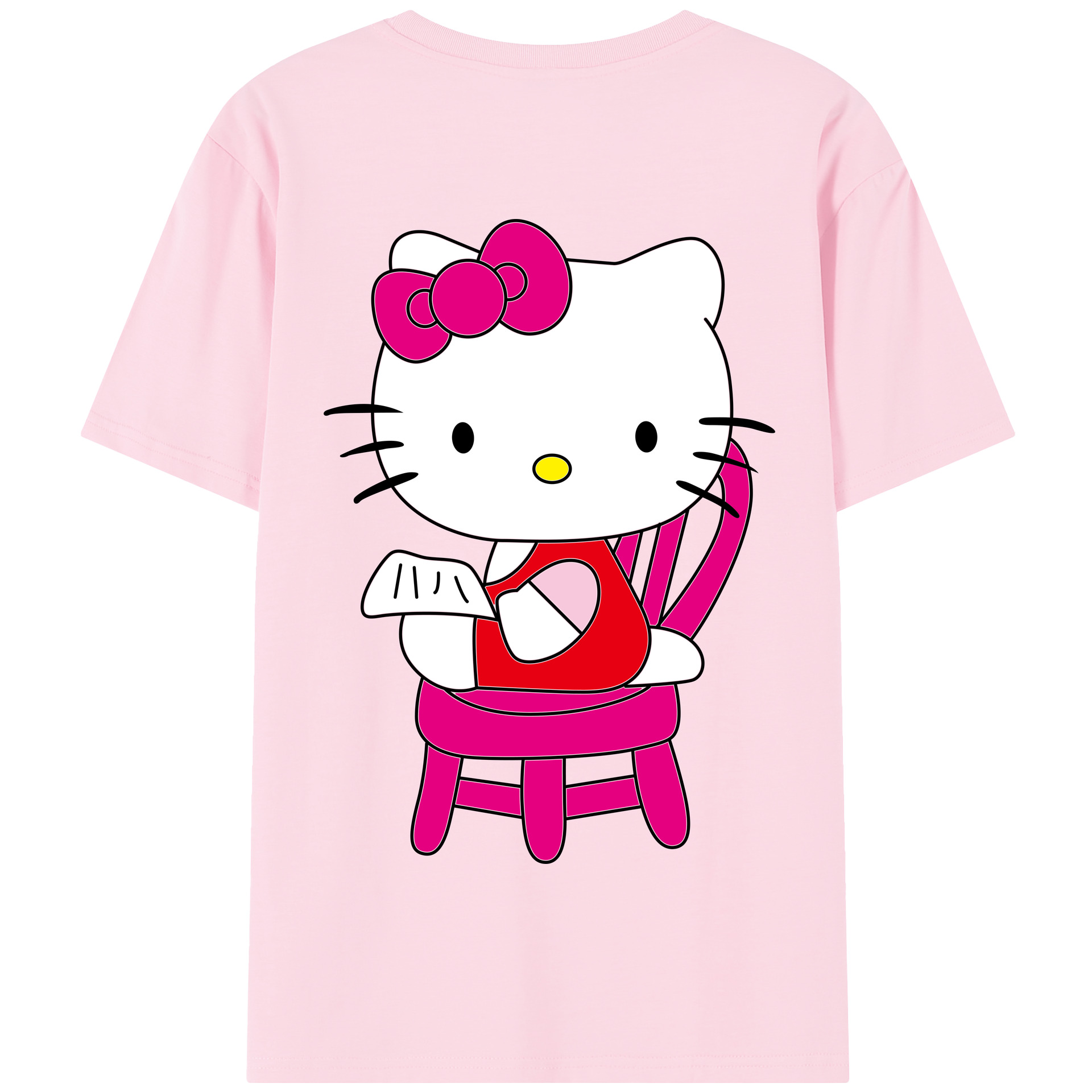 （画像用） Hello Kitty ハローキティ 綿100％半袖Tシャツ（背面プリント）