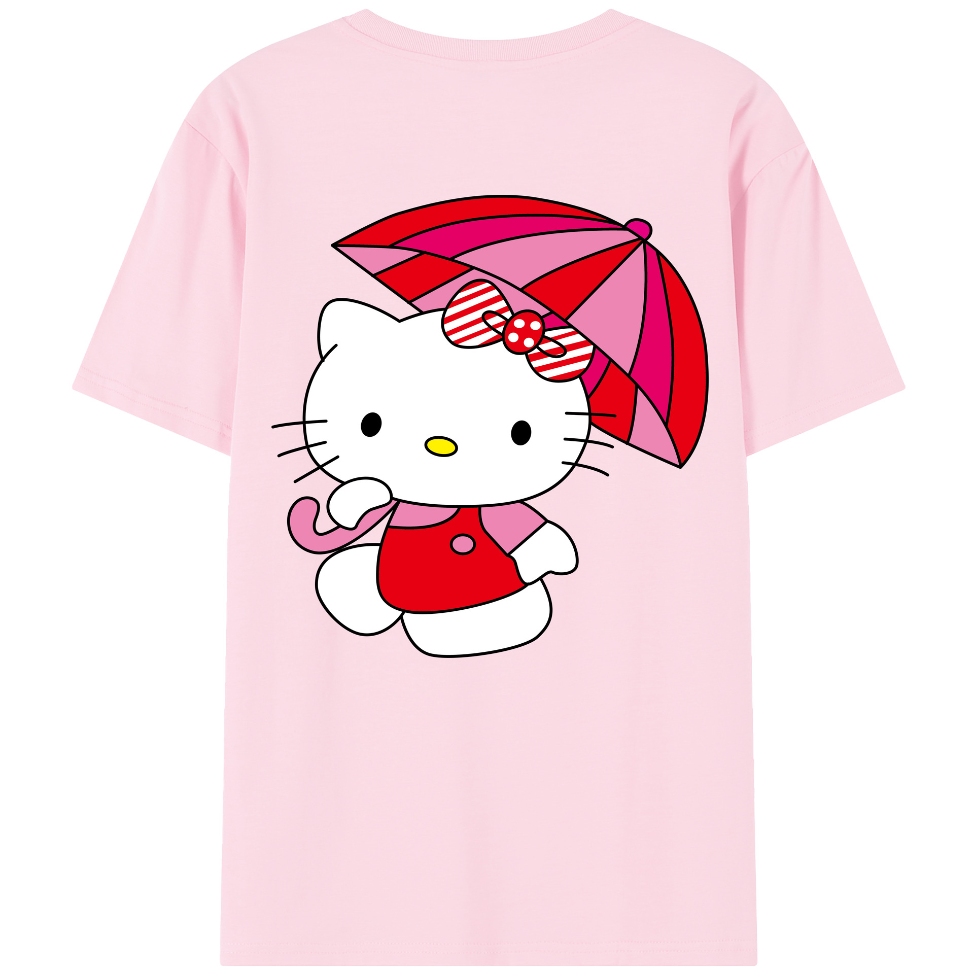（画像用） Hello Kitty ハローキティ 綿100％半袖Tシャツ（背面プリント）