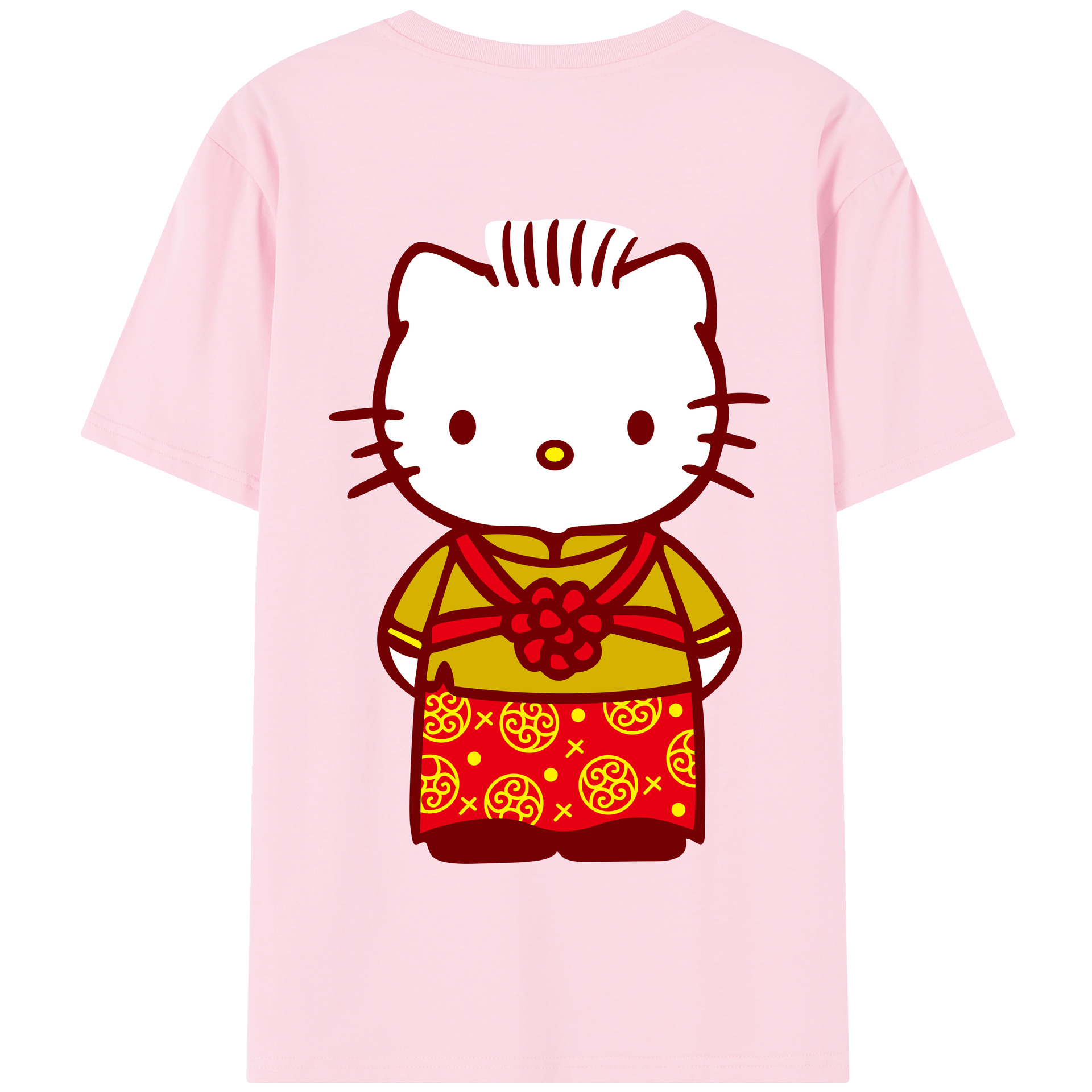 （画像用） Hello Kitty ハローキティ 綿100％半袖Tシャツ（背面プリント）