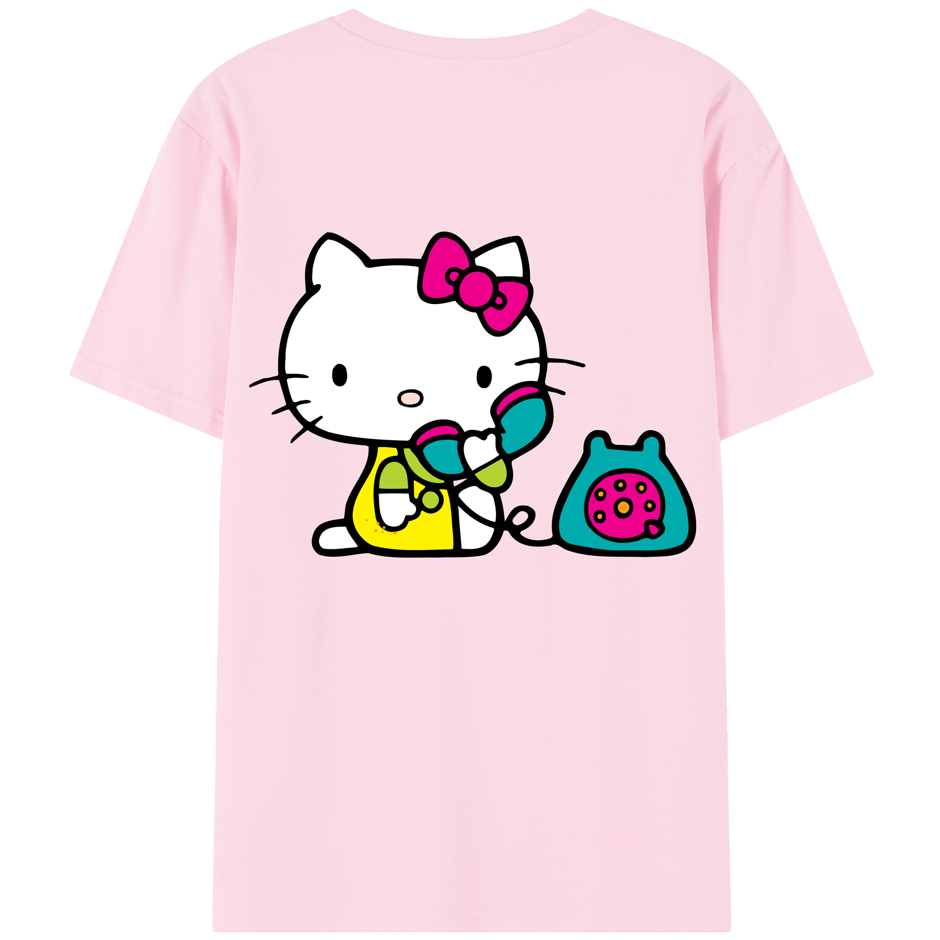 （画像用） Hello Kitty ハローキティ 綿100％半袖Tシャツ（背面プリント）