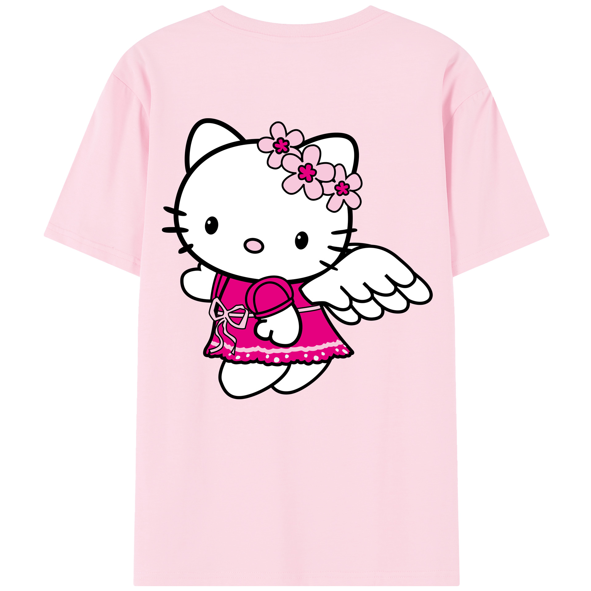 （画像用） Hello Kitty ハローキティ 綿100％半袖Tシャツ（背面プリント）