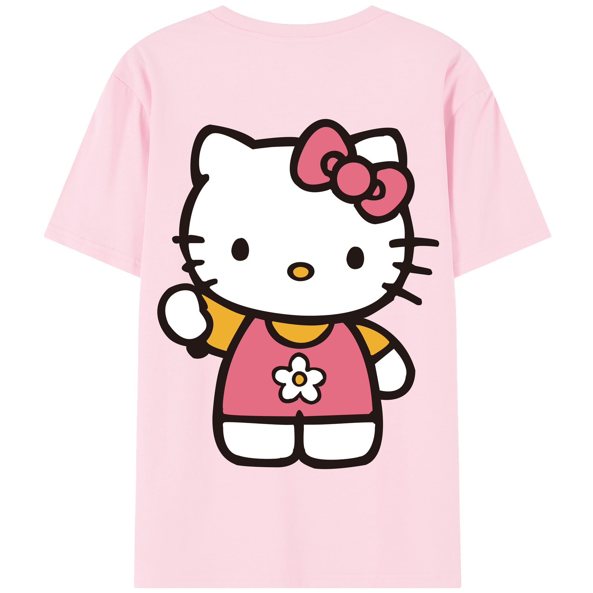 （画像用） Hello Kitty ハローキティ 綿100％半袖Tシャツ（背面プリント）