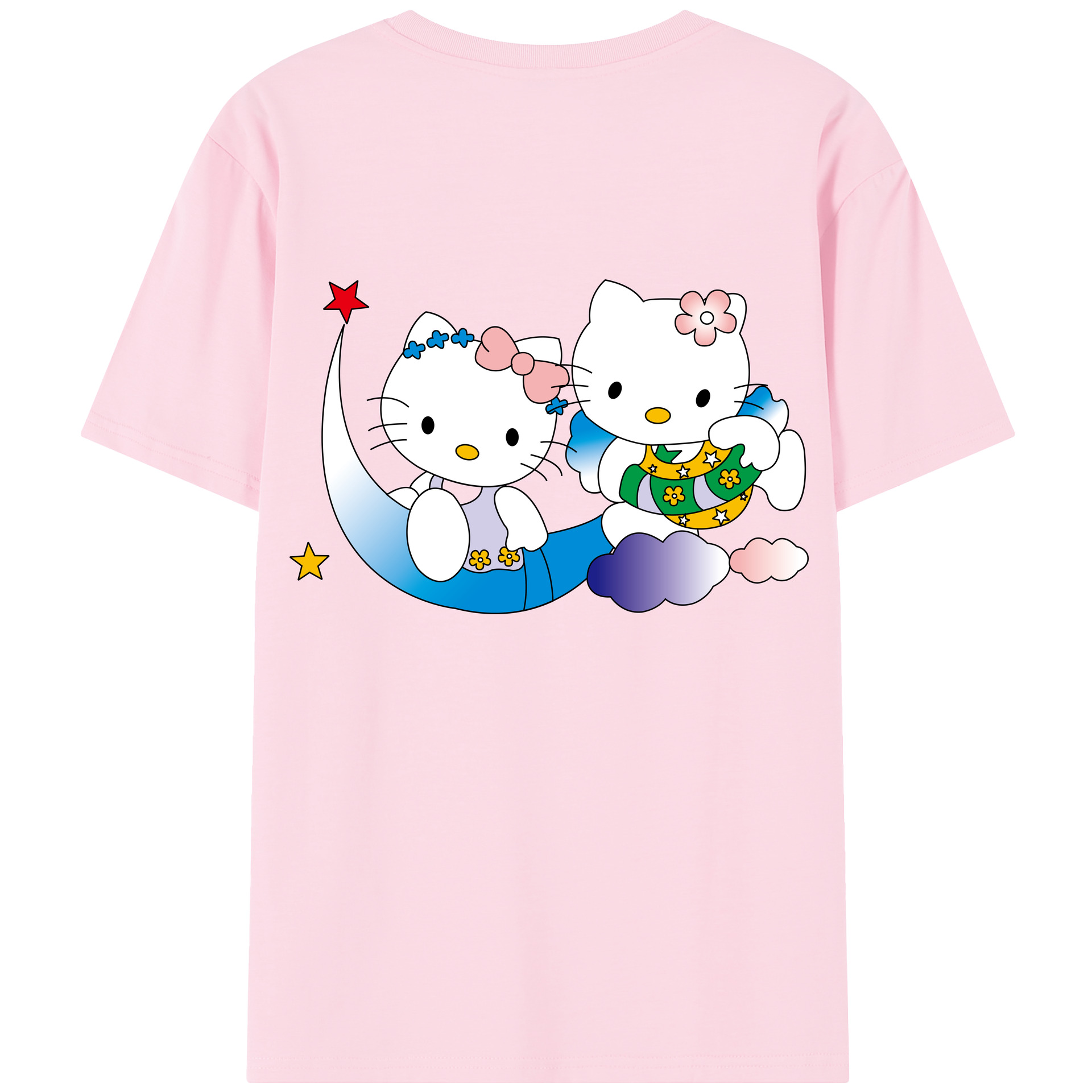（画像用） Hello Kitty ハローキティ 綿100％半袖Tシャツ（背面プリント）