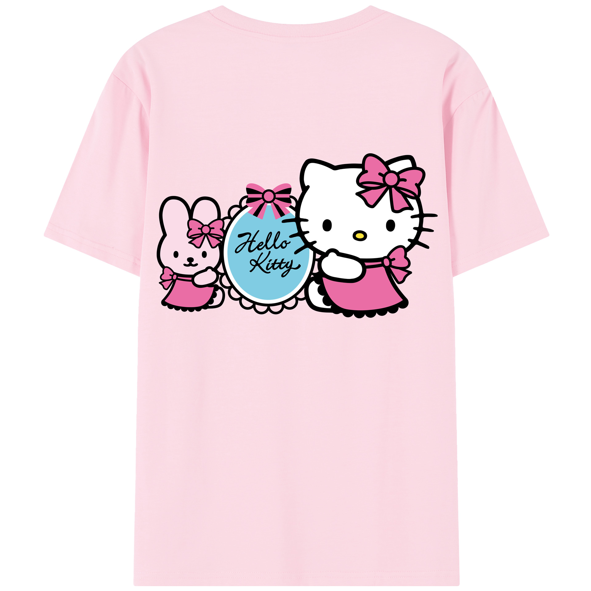 （画像用） Hello Kitty ハローキティ 綿100％半袖Tシャツ（背面プリント）