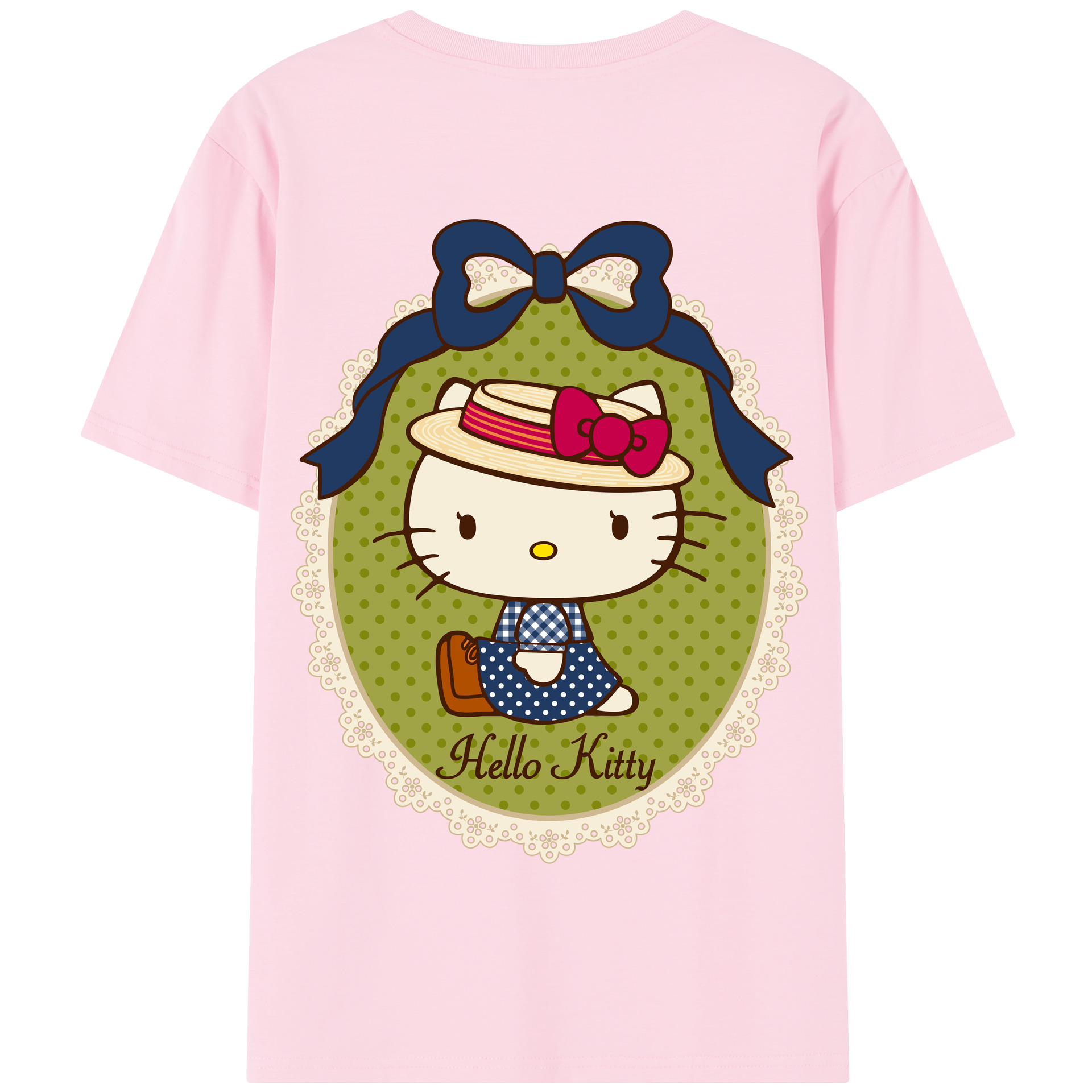 （画像用） Hello Kitty ハローキティ 綿100％半袖Tシャツ（背面プリント）