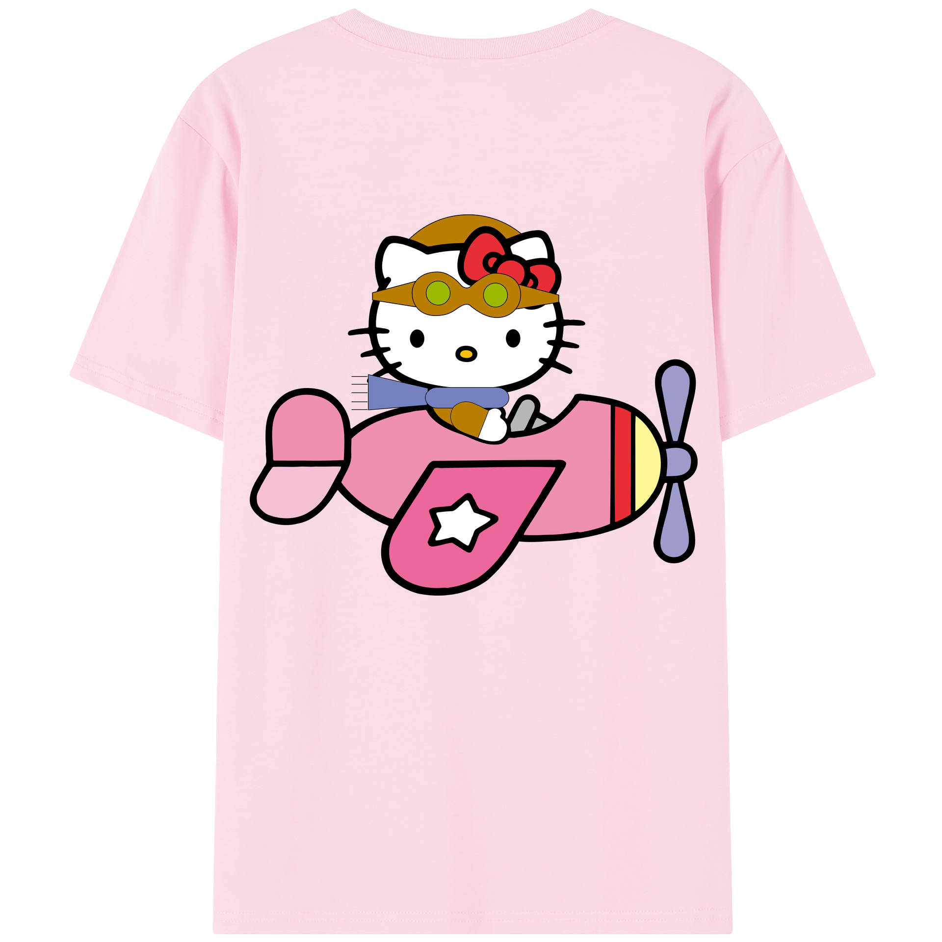 （画像用） Hello Kitty ハローキティ 綿100％半袖Tシャツ（背面プリント）