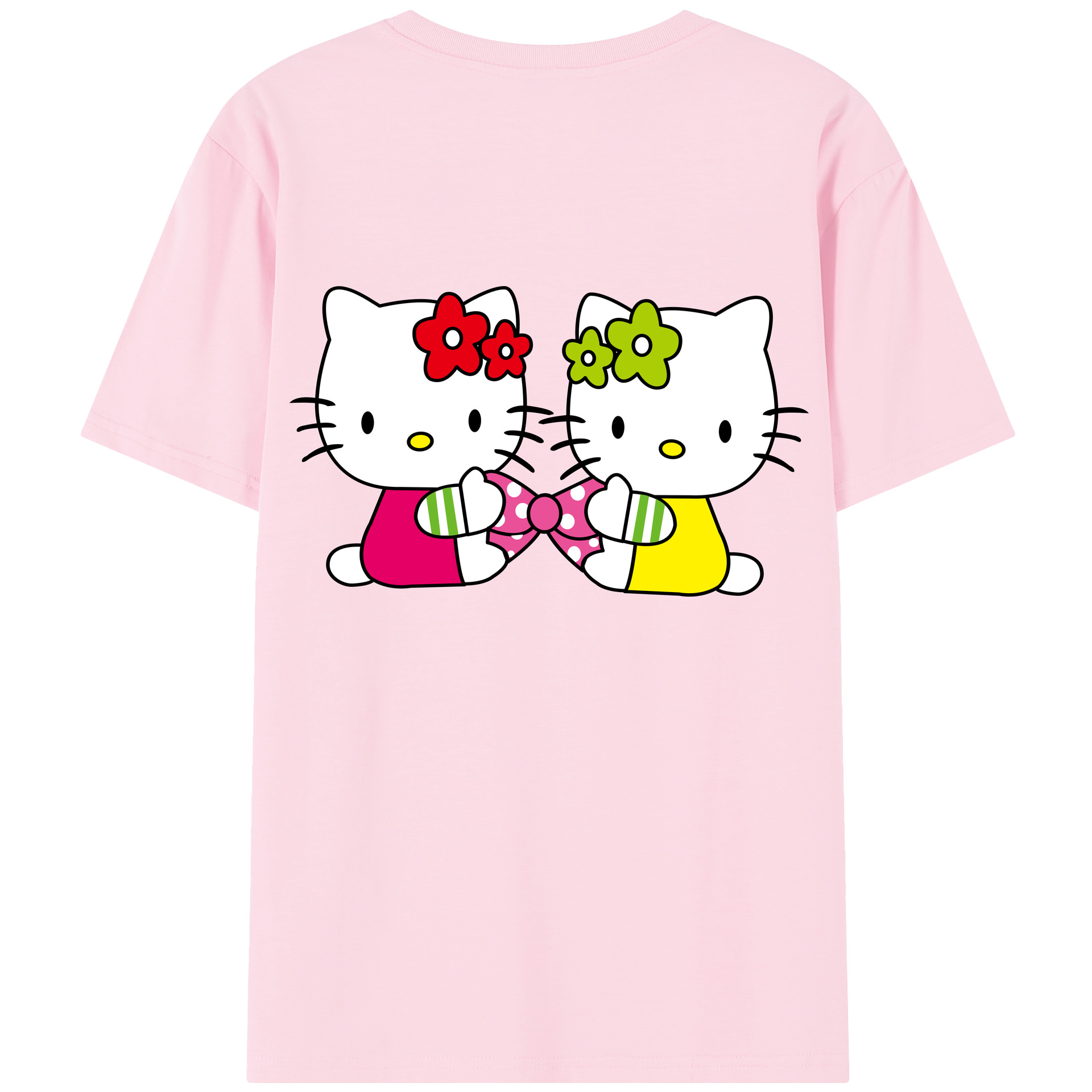 （画像用） Hello Kitty ハローキティ 綿100％半袖Tシャツ（背面プリント）