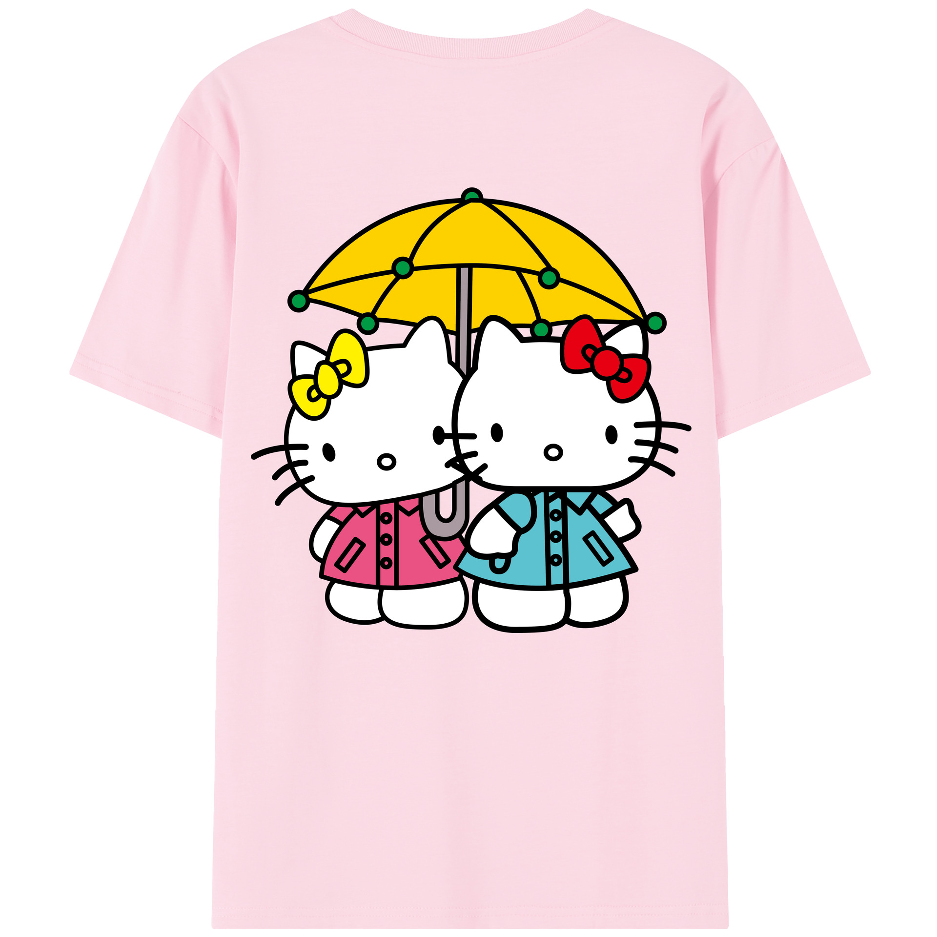 （画像用） Hello Kitty ハローキティ 綿100％半袖Tシャツ（背面プリント）