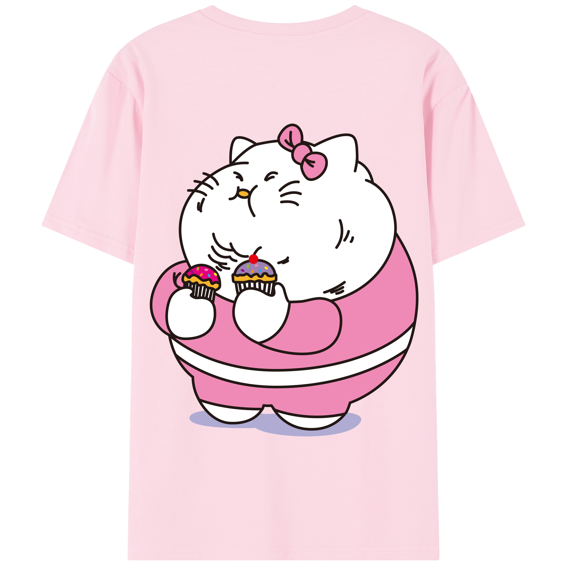 （画像用） Hello Kitty ハローキティ 綿100％半袖Tシャツ（背面プリント）