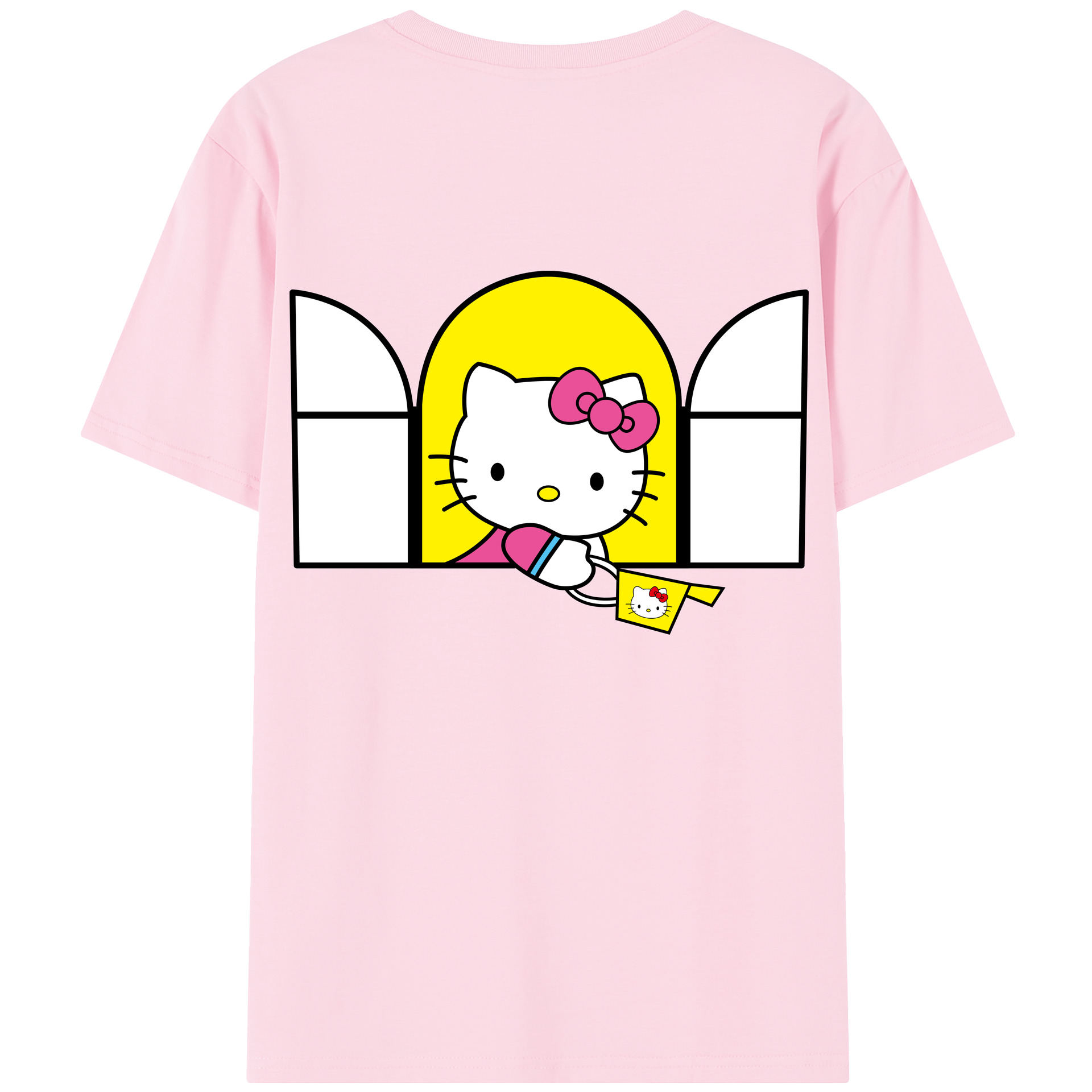 （画像用） Hello Kitty ハローキティ 綿100％半袖Tシャツ（背面プリント）