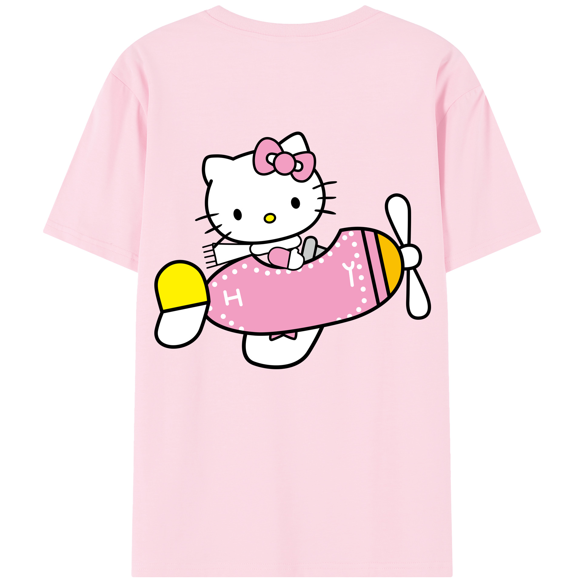 （画像用） Hello Kitty ハローキティ 綿100％半袖Tシャツ（背面プリント）